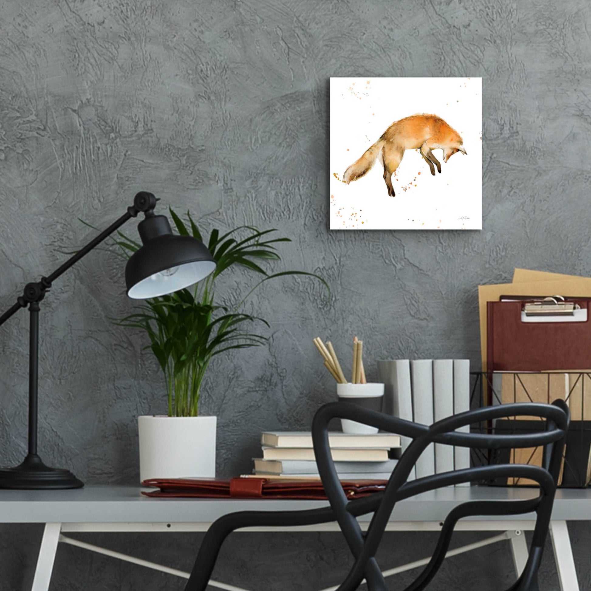 Epic Art 'Jumping Fox' by Katrina Pete, Acrylic Glass Wall Art,12x12