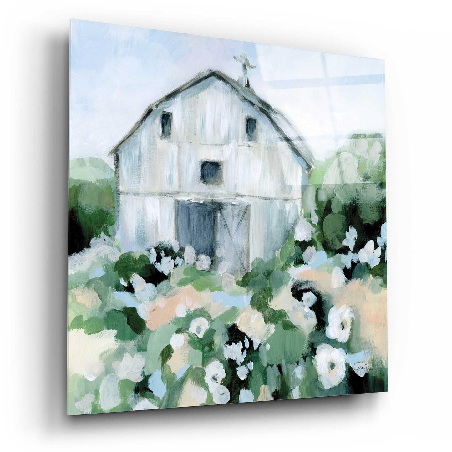 Epic Art 'Summer Barn' by Katrina Pete, Acrylic Glass Wall Art,12x12