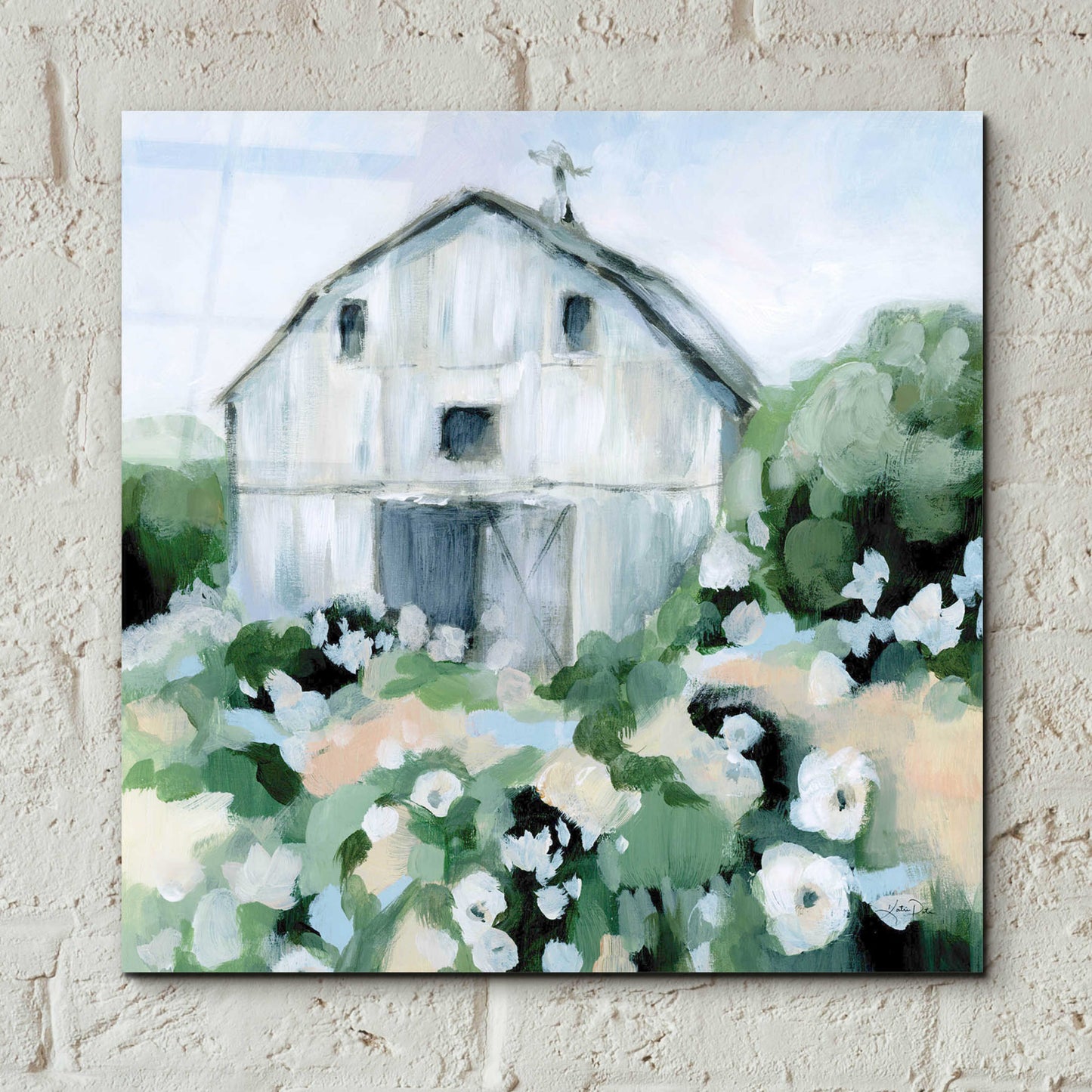 Epic Art 'Summer Barn' by Katrina Pete, Acrylic Glass Wall Art,12x12