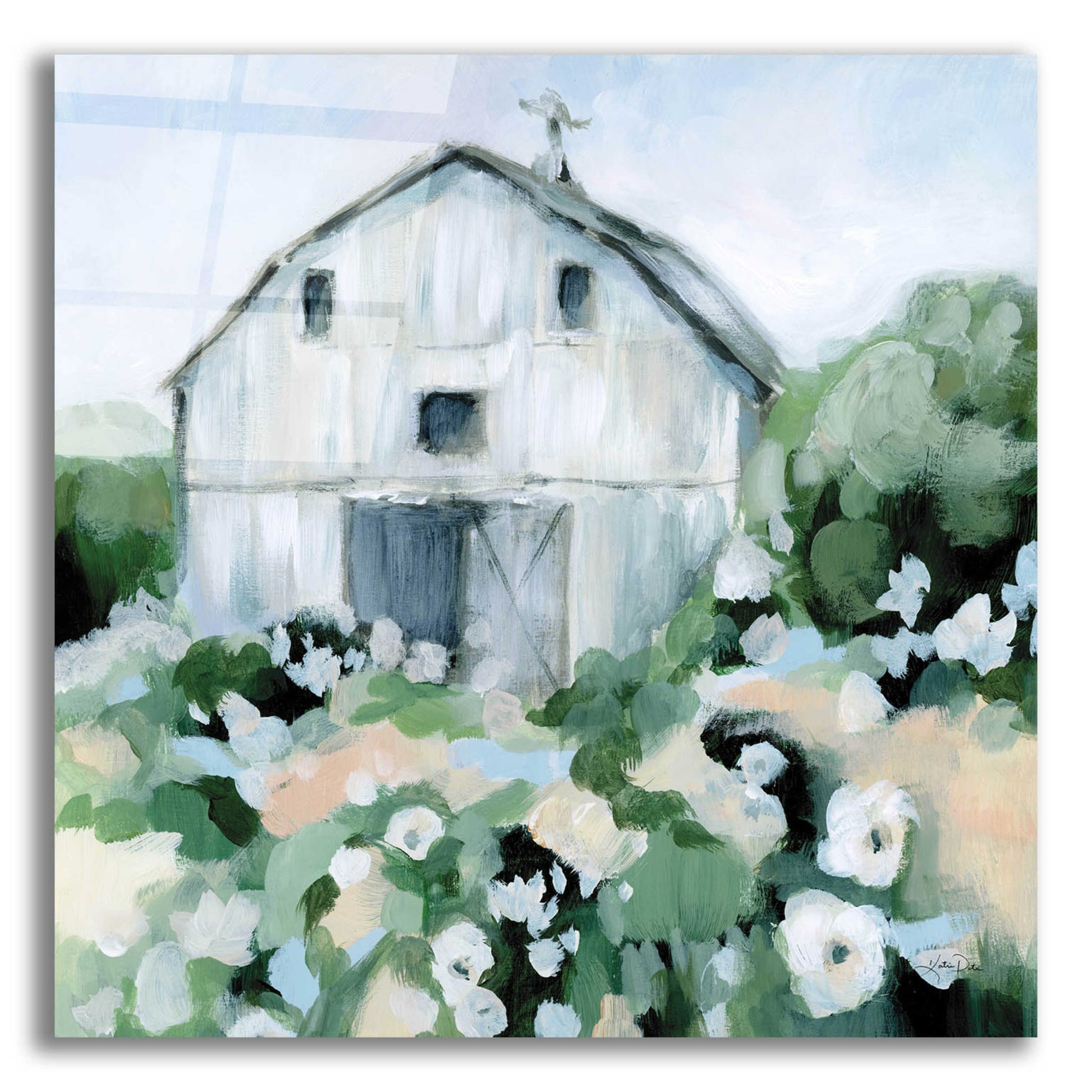 Epic Art 'Summer Barn' by Katrina Pete, Acrylic Glass Wall Art,12x12