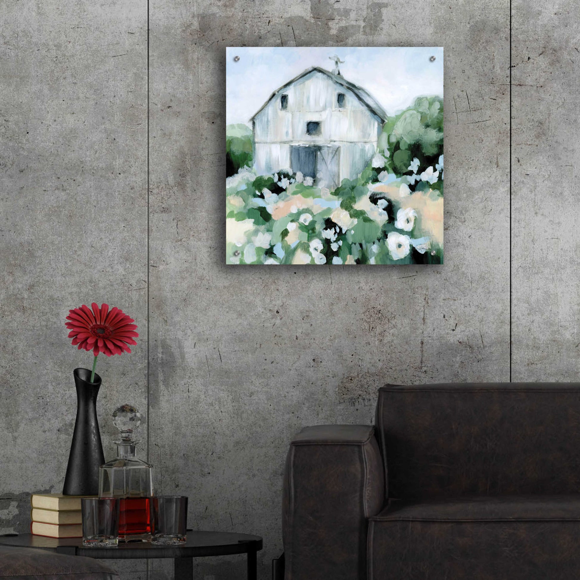 Epic Art 'Summer Barn' by Katrina Pete, Acrylic Glass Wall Art,24x24