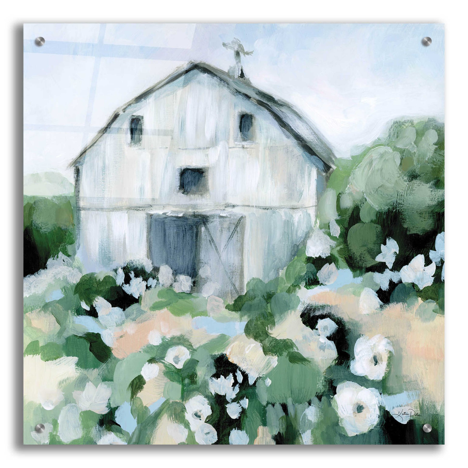 Epic Art 'Summer Barn' by Katrina Pete, Acrylic Glass Wall Art,24x24