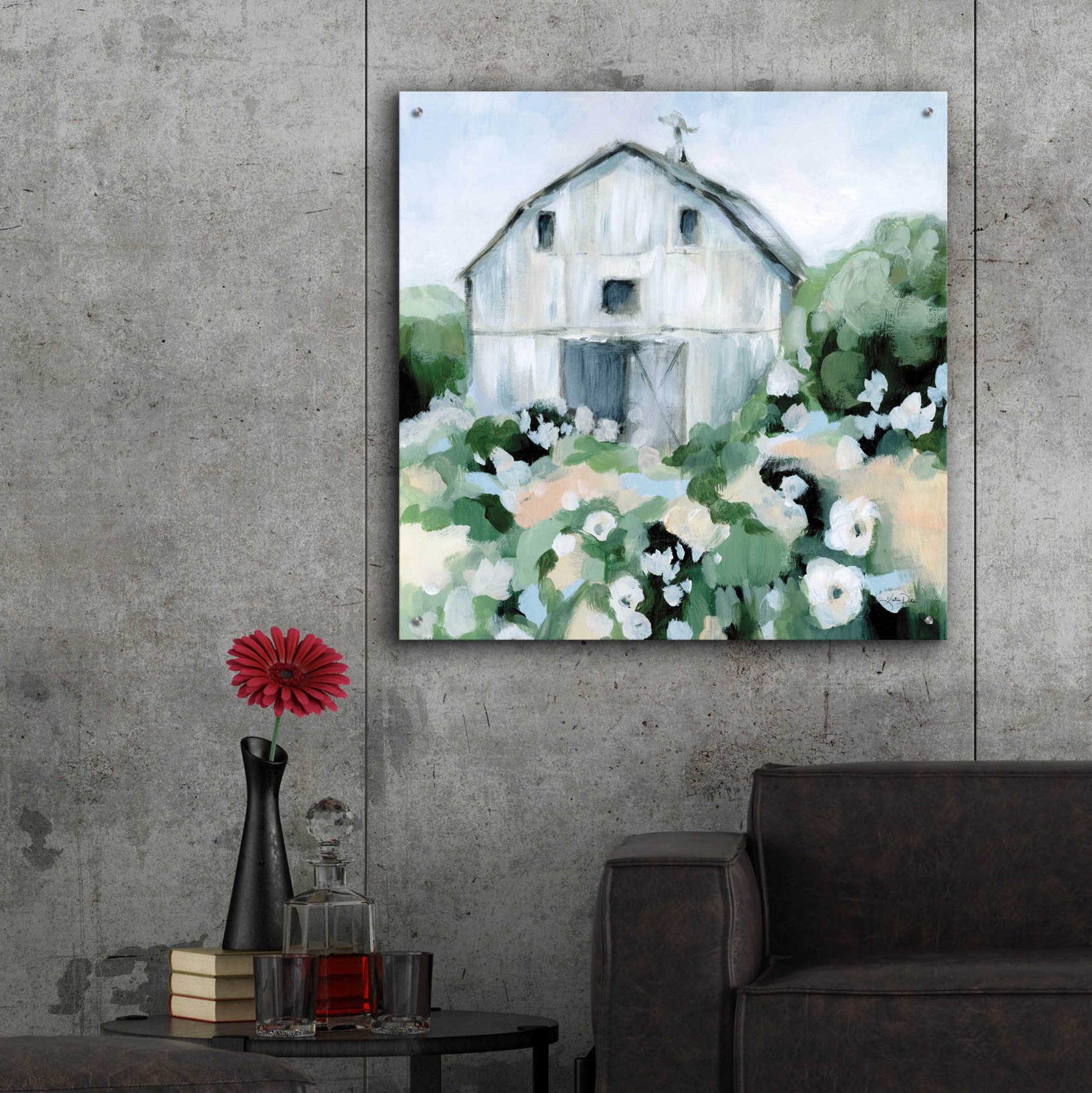 Epic Art 'Summer Barn' by Katrina Pete, Acrylic Glass Wall Art,36x36