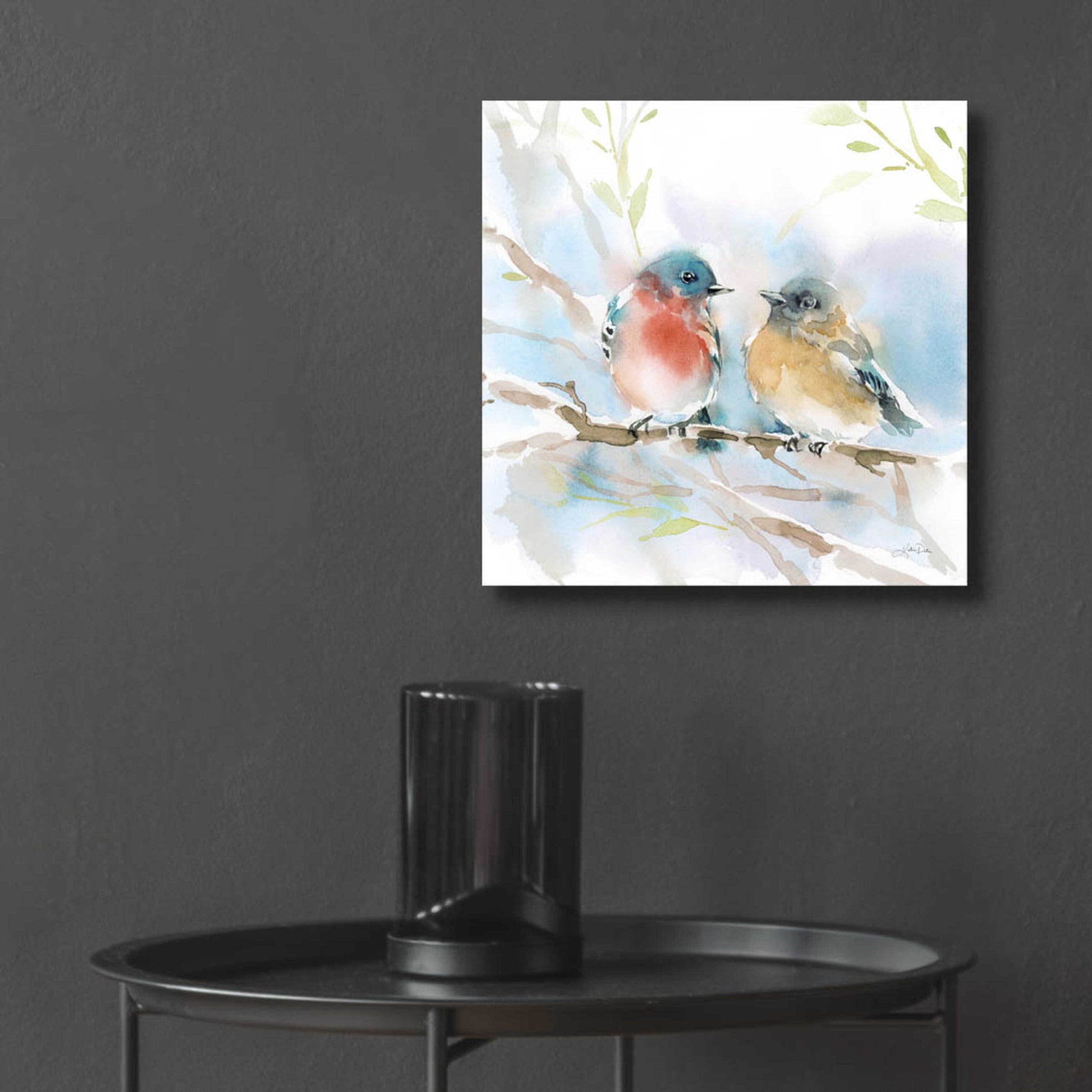 Epic Art 'Bluebird Pair in Spring' by Katrina Pete, Acrylic Glass Wall Art,12x12