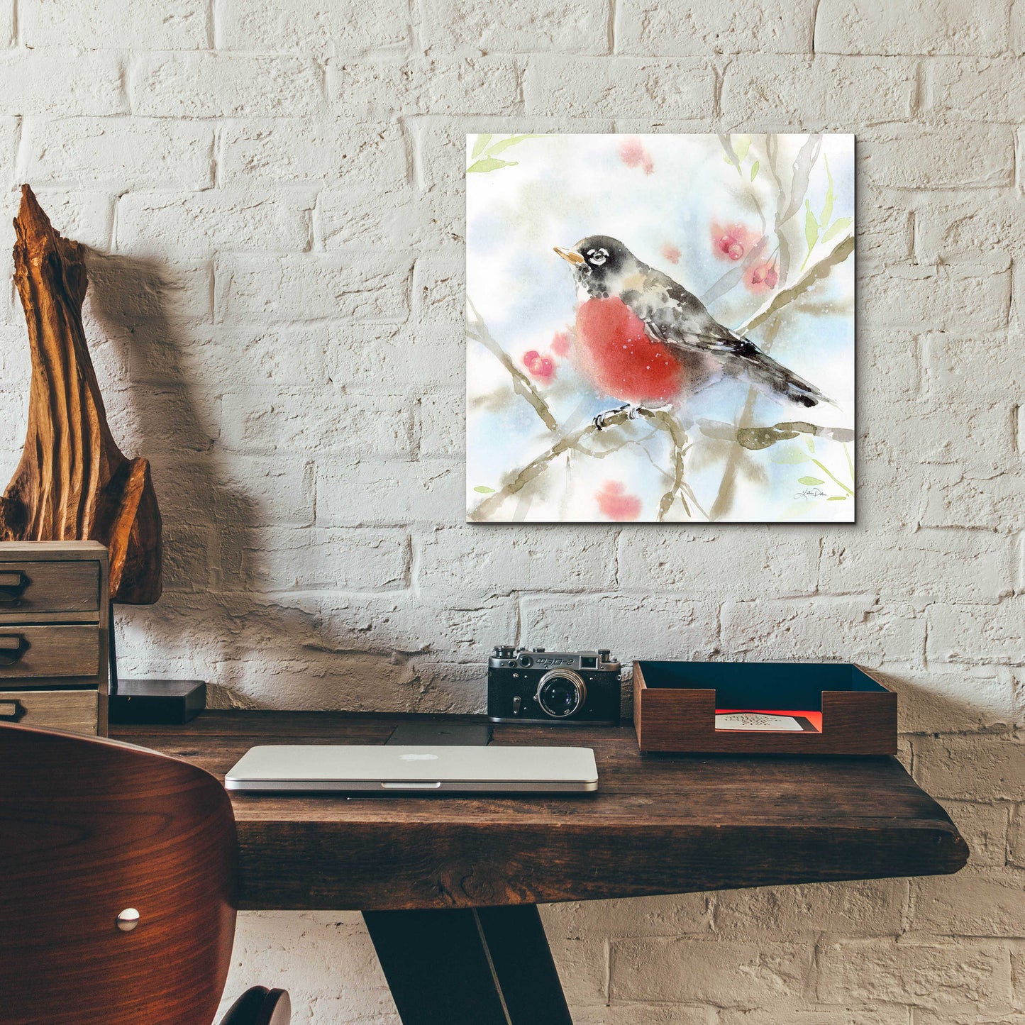 Epic Art 'Spring Robin' by Katrina Pete, Acrylic Glass Wall Art,12x12