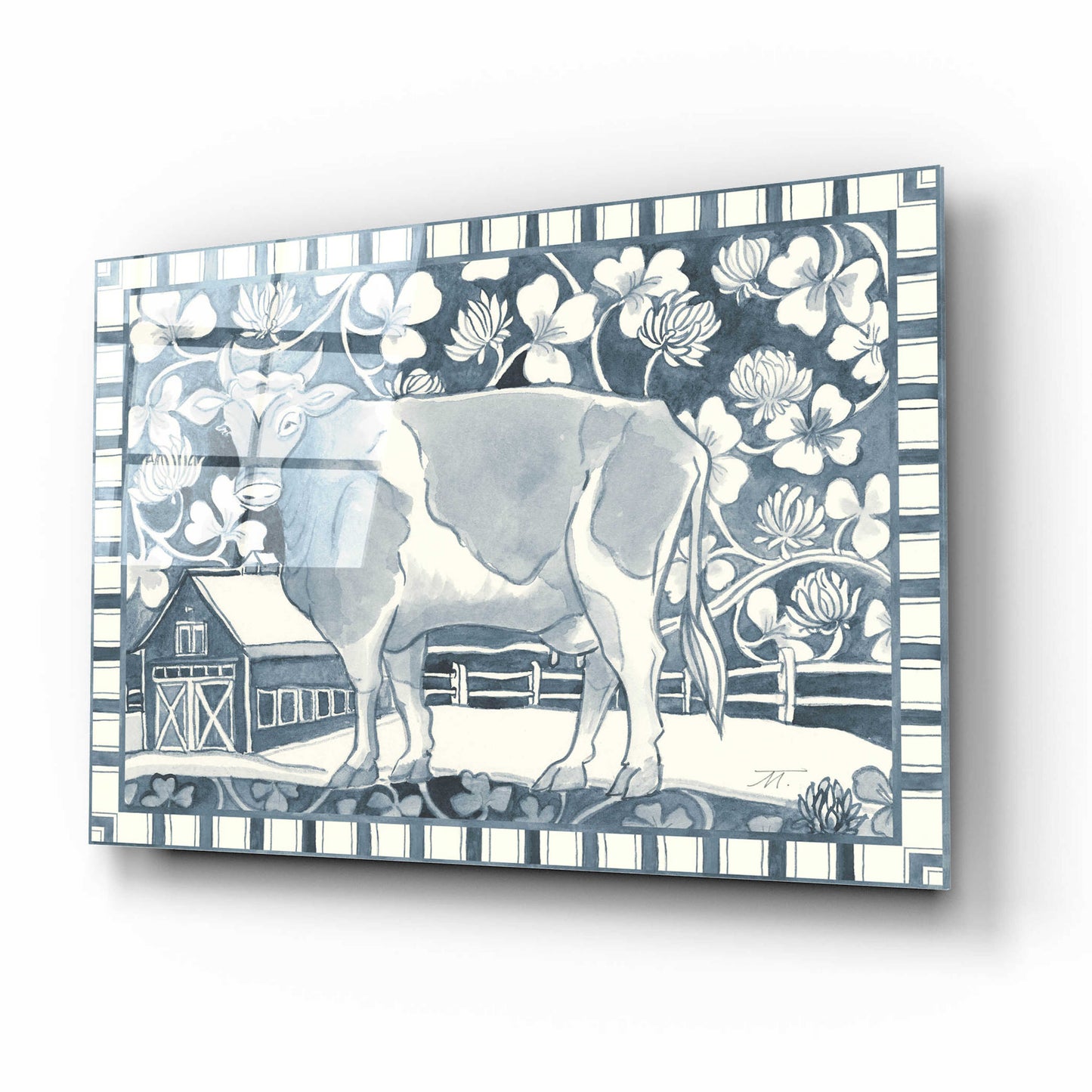 Epic Art 'Farm Life II Stripe Border' by Miranda Thomas, Acrylic Glass Wall Art,16x12