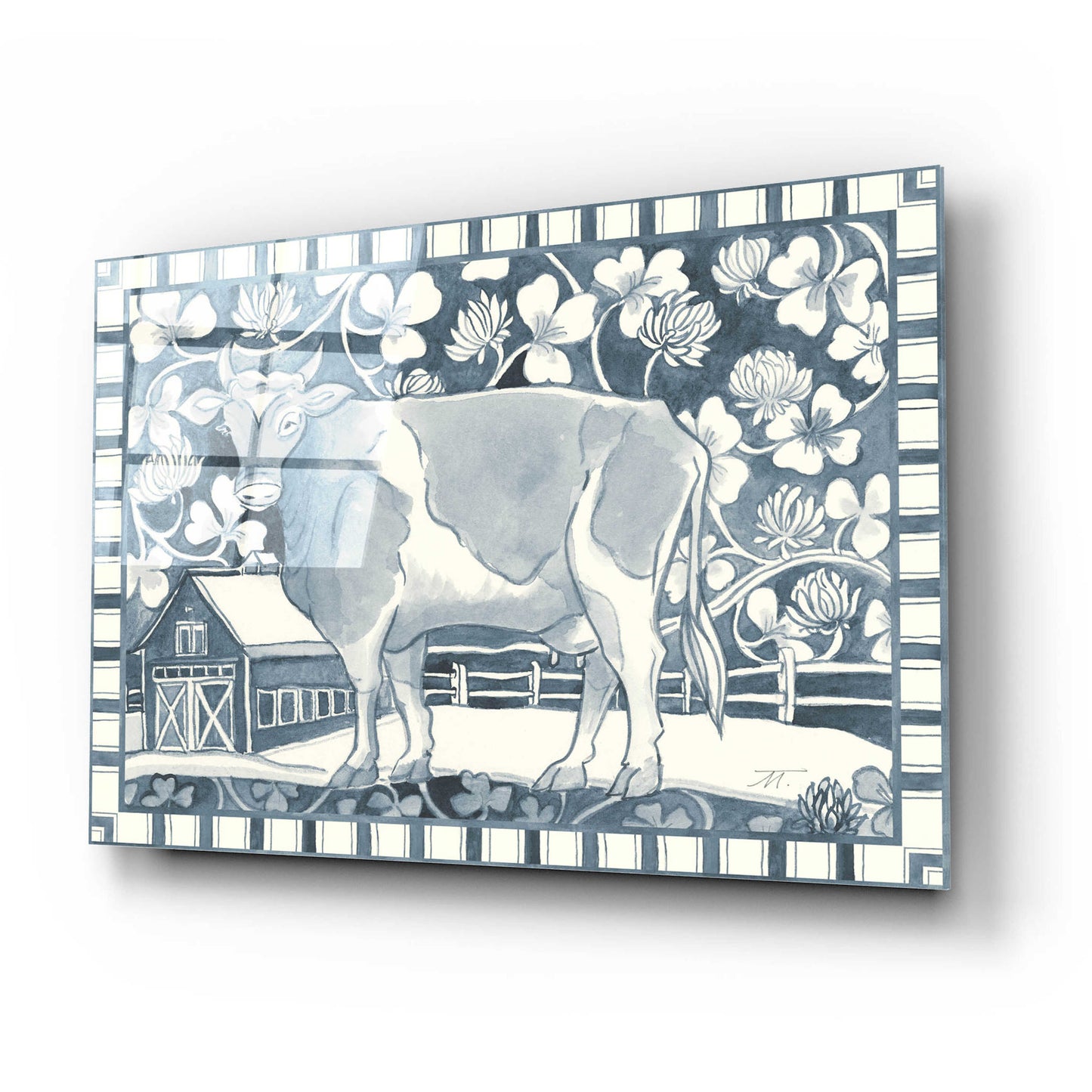 Epic Art 'Farm Life II Stripe Border' by Miranda Thomas, Acrylic Glass Wall Art,24x16