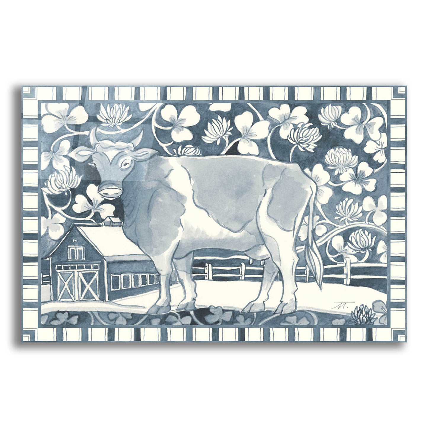 Epic Art 'Farm Life II Stripe Border' by Miranda Thomas, Acrylic Glass Wall Art,24x16