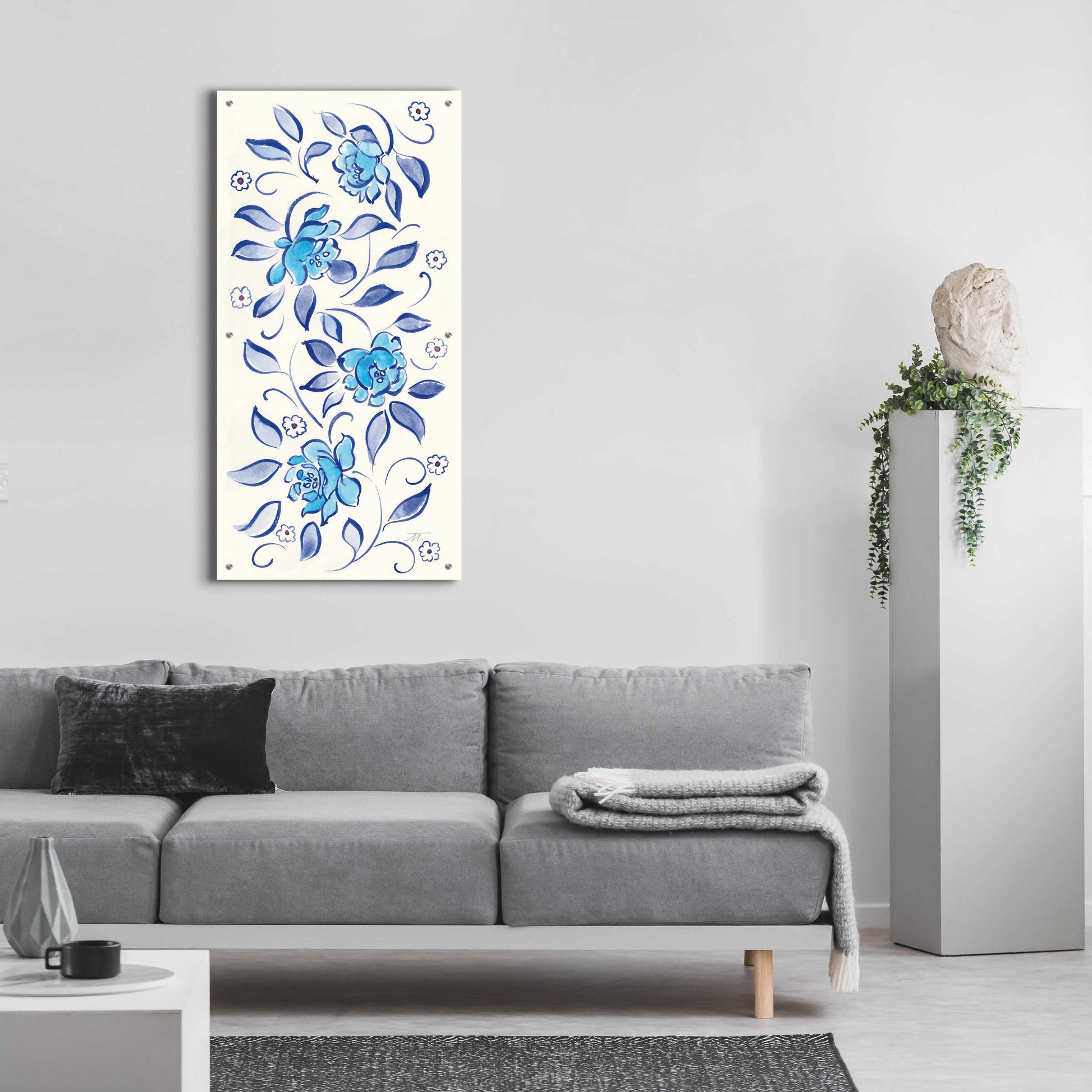 Epic Art 'Peacock Garden X' by Miranda Thomas, Acrylic Glass Wall Art,24x48