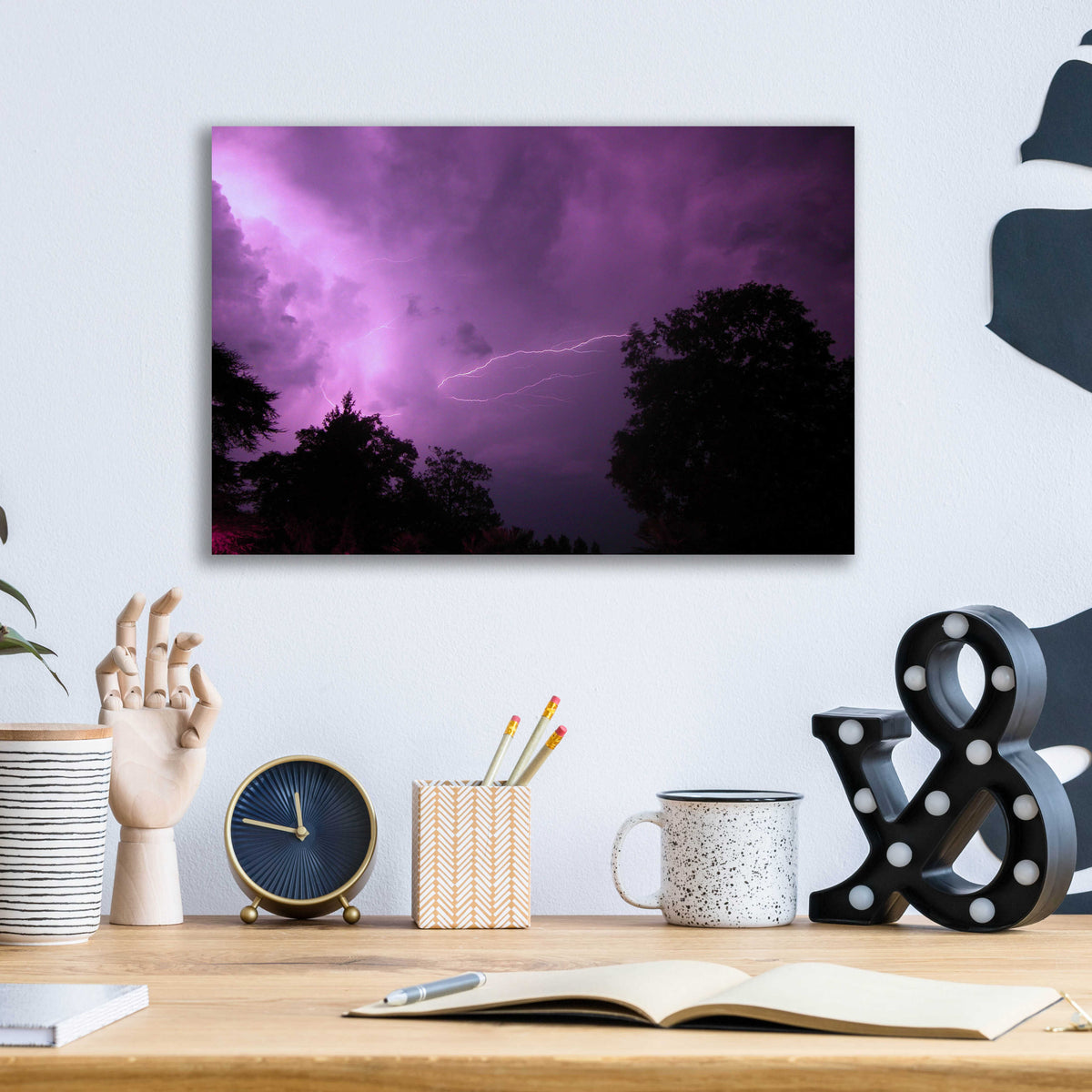 Epic Art 'Purpureus Lightning' by Unknown Artist, Acrylic Glass Wall Art,16x12