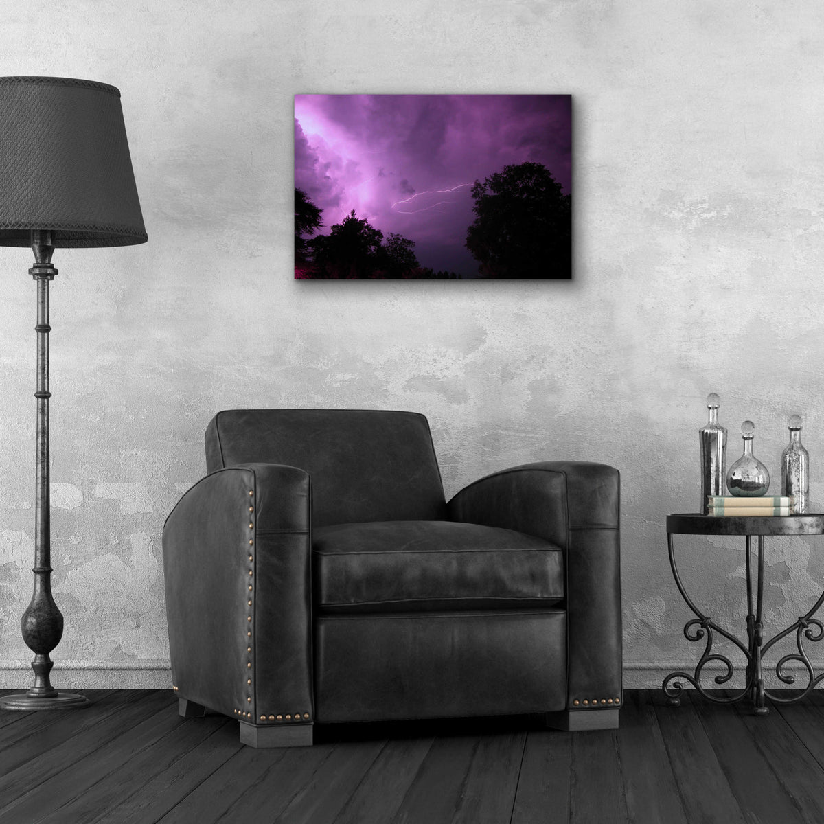 Epic Art 'Purpureus Lightning' by Unknown Artist, Acrylic Glass Wall Art,24x16