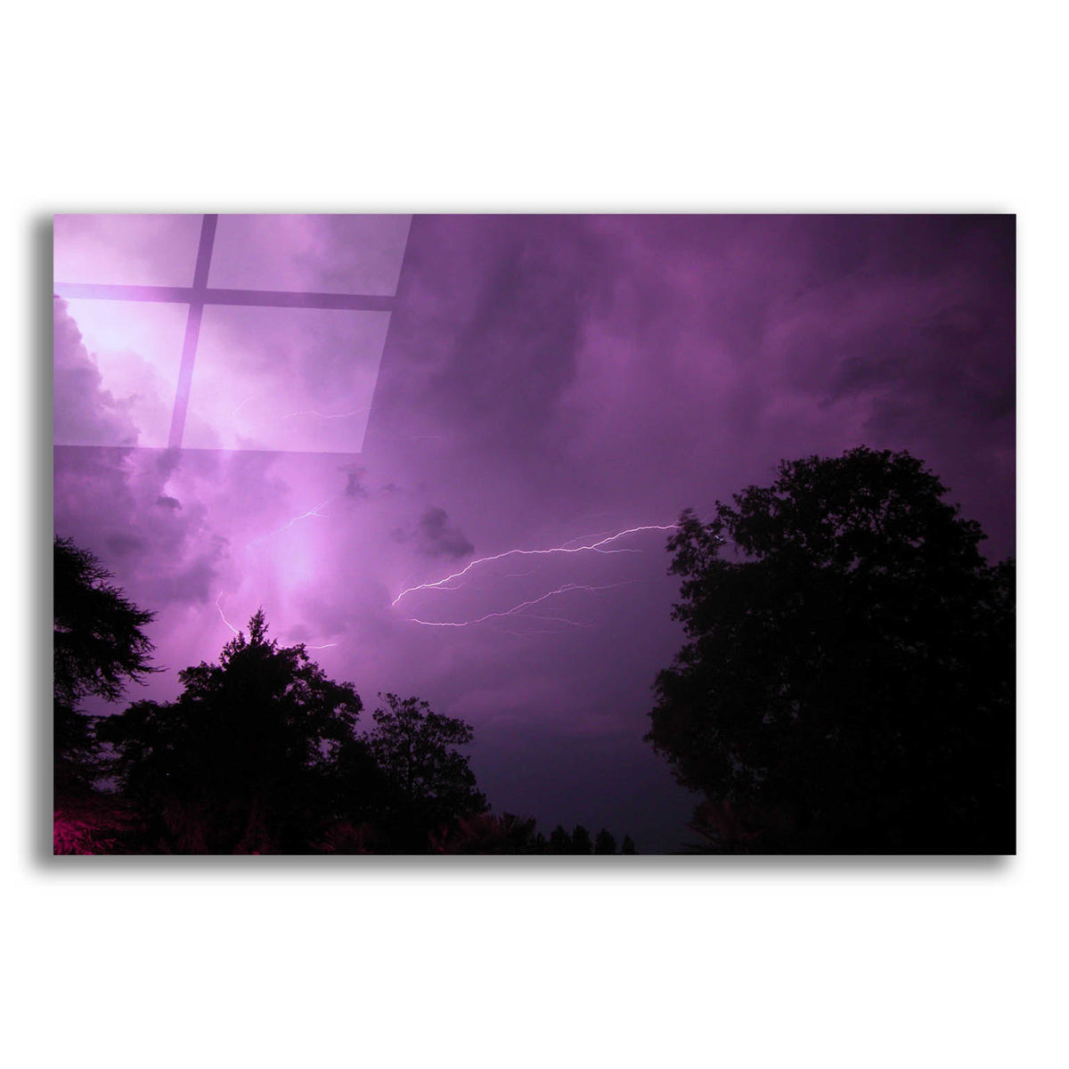 Epic Art 'Purpureus Lightning' by Unknown Artist, Acrylic Glass Wall Art