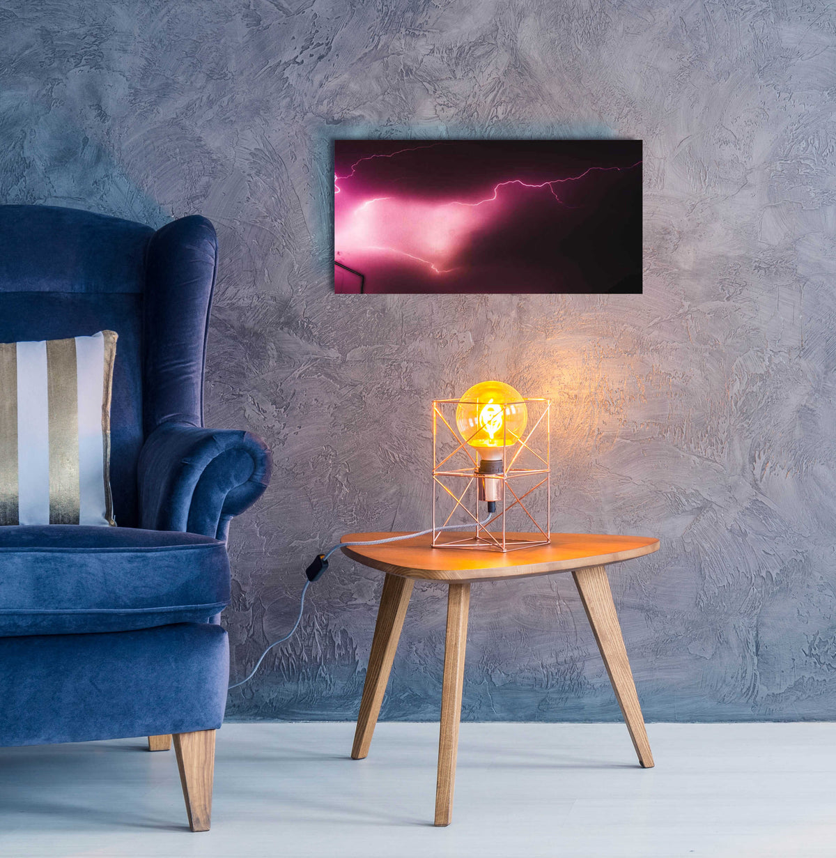 Epic Art 'Orchid Lightning' by Unknown Artist, Acrylic Glass Wall Art,24x12