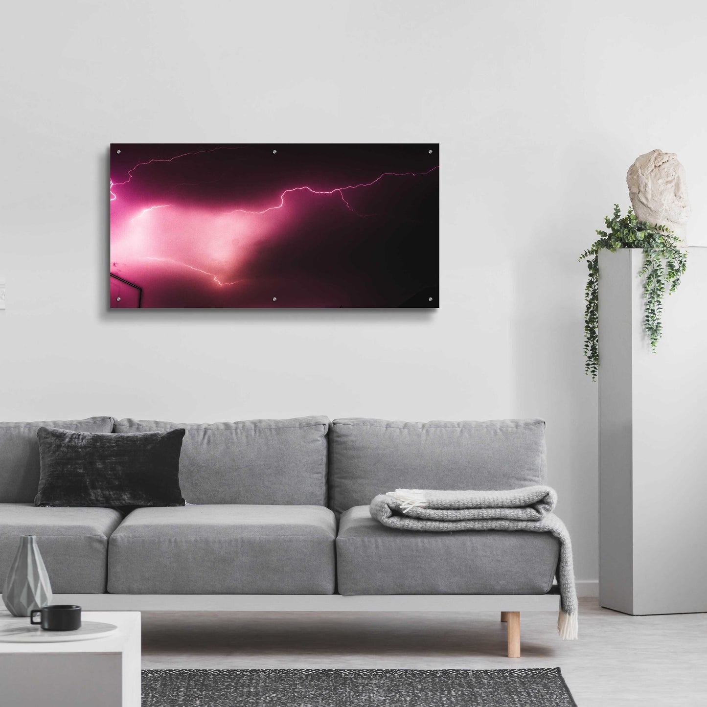 Epic Art 'Orchid Lightning' by Unknown Artist, Acrylic Glass Wall Art,48x24