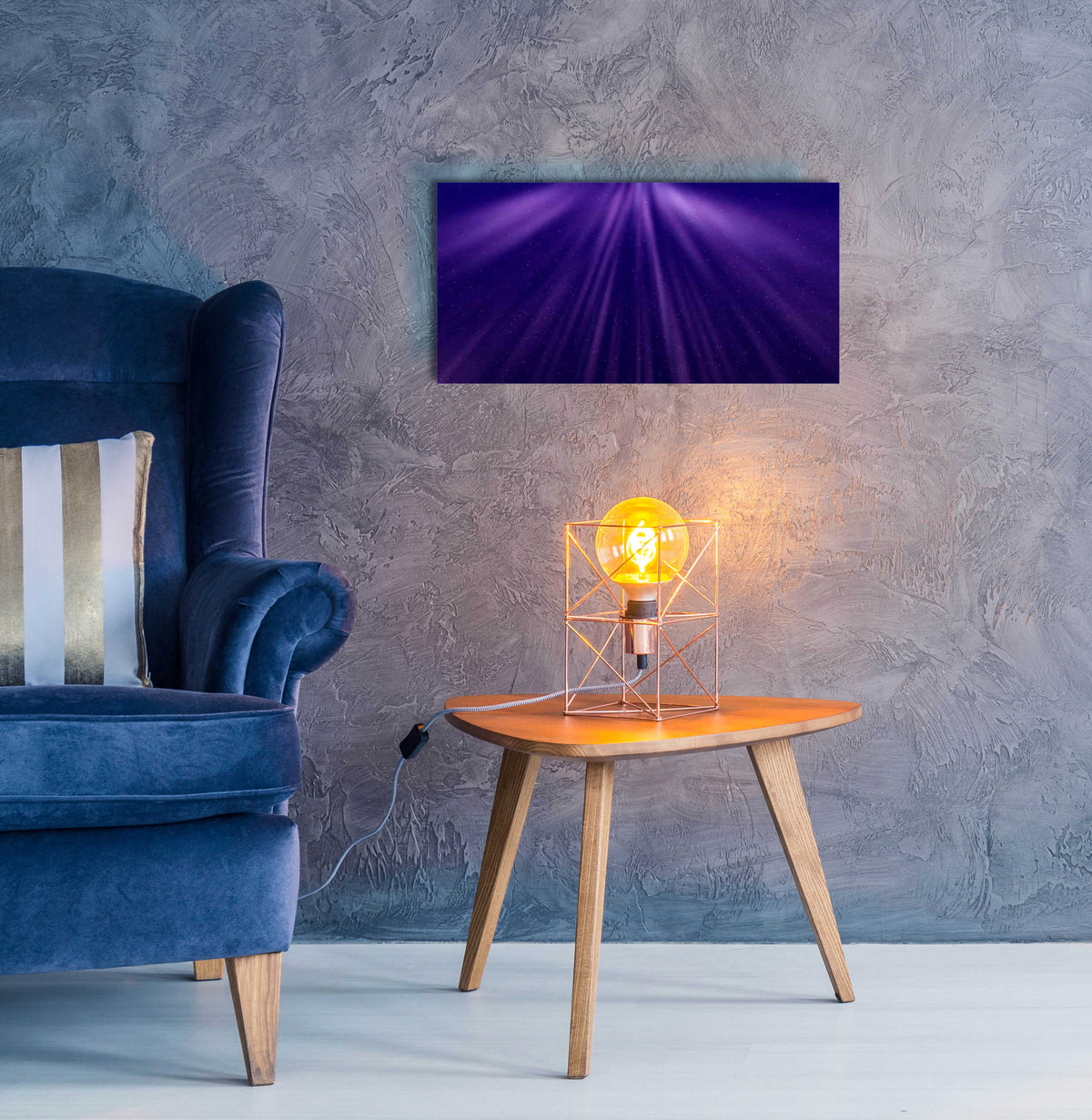 Epic Art 'Oceanic Moon Rays' by Unknown Artist, Acrylic Glass Wall Art,24x12