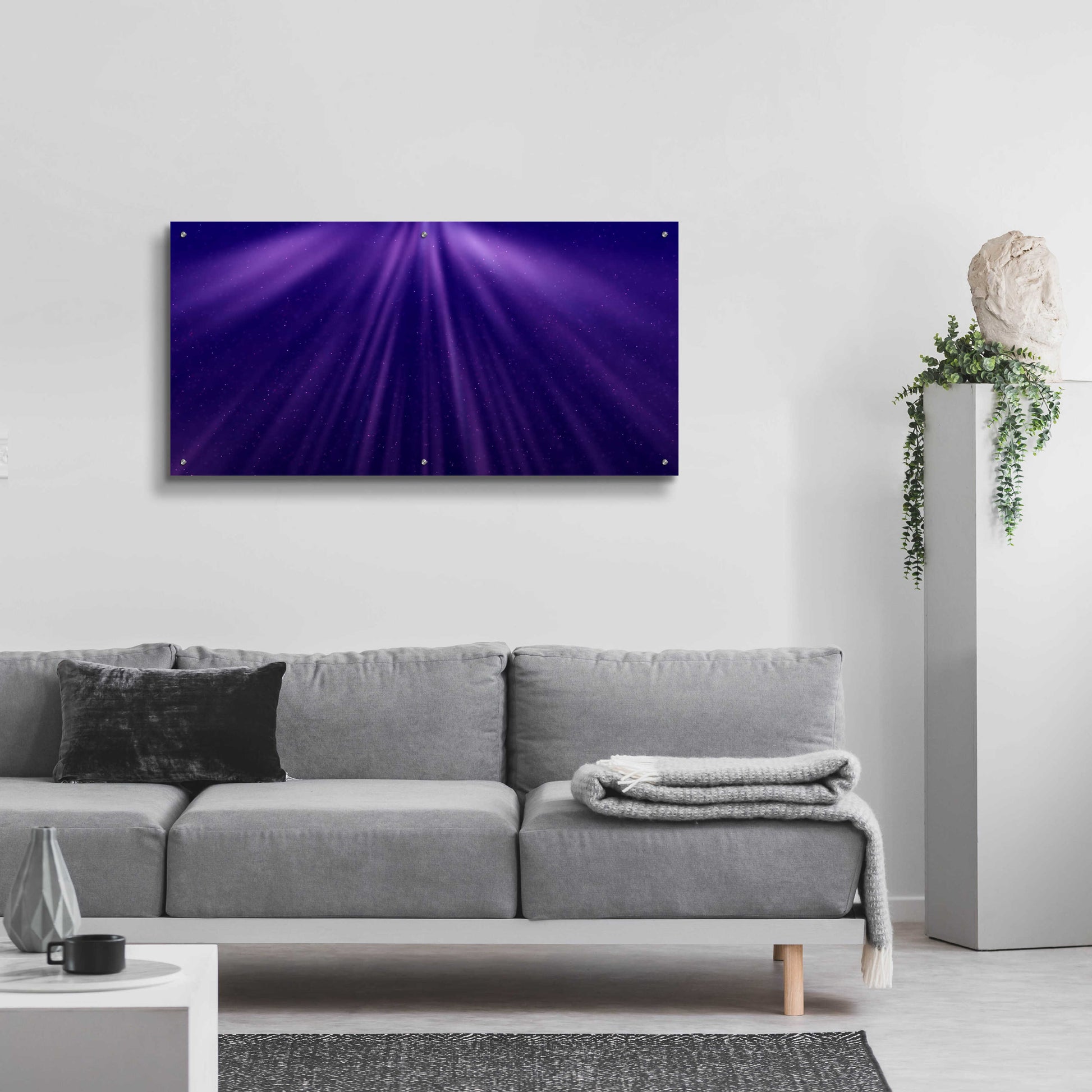 Epic Art 'Oceanic Moon Rays' by Unknown Artist, Acrylic Glass Wall Art,48x24