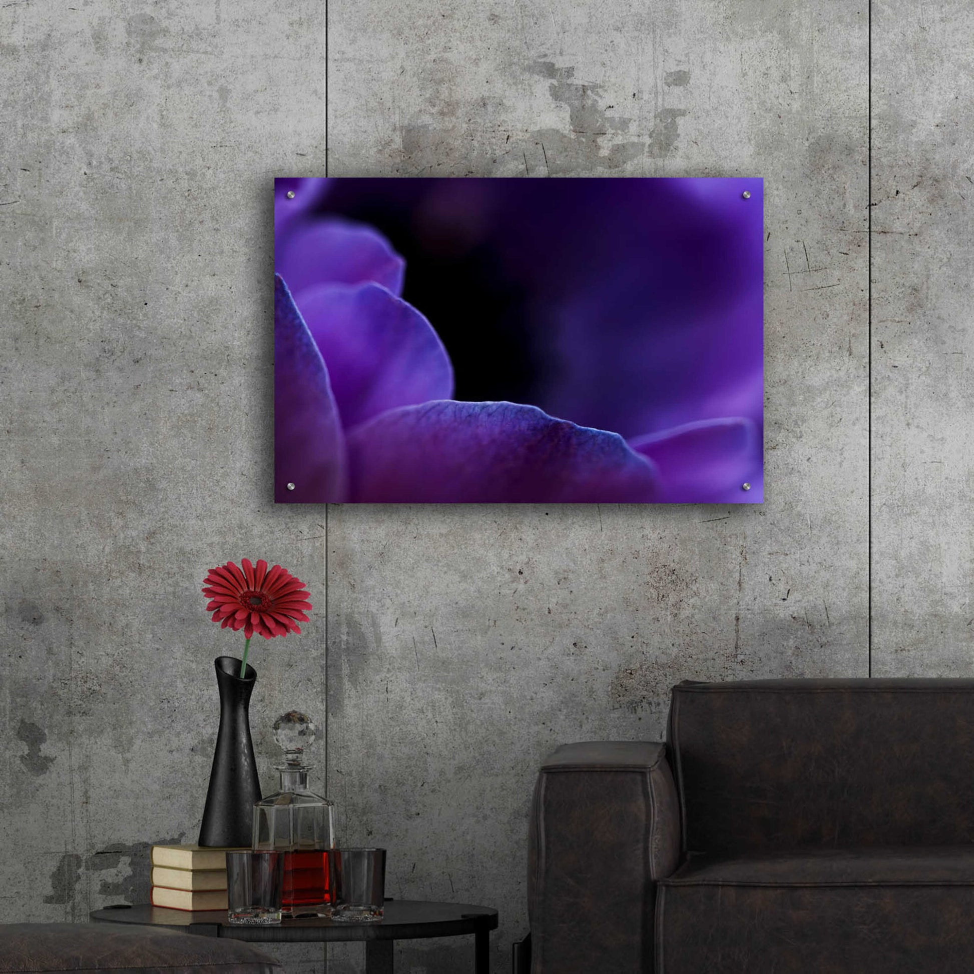 Epic Art 'Midnight Petals' by Unknown Artist, Acrylic Glass Wall Art,36x24