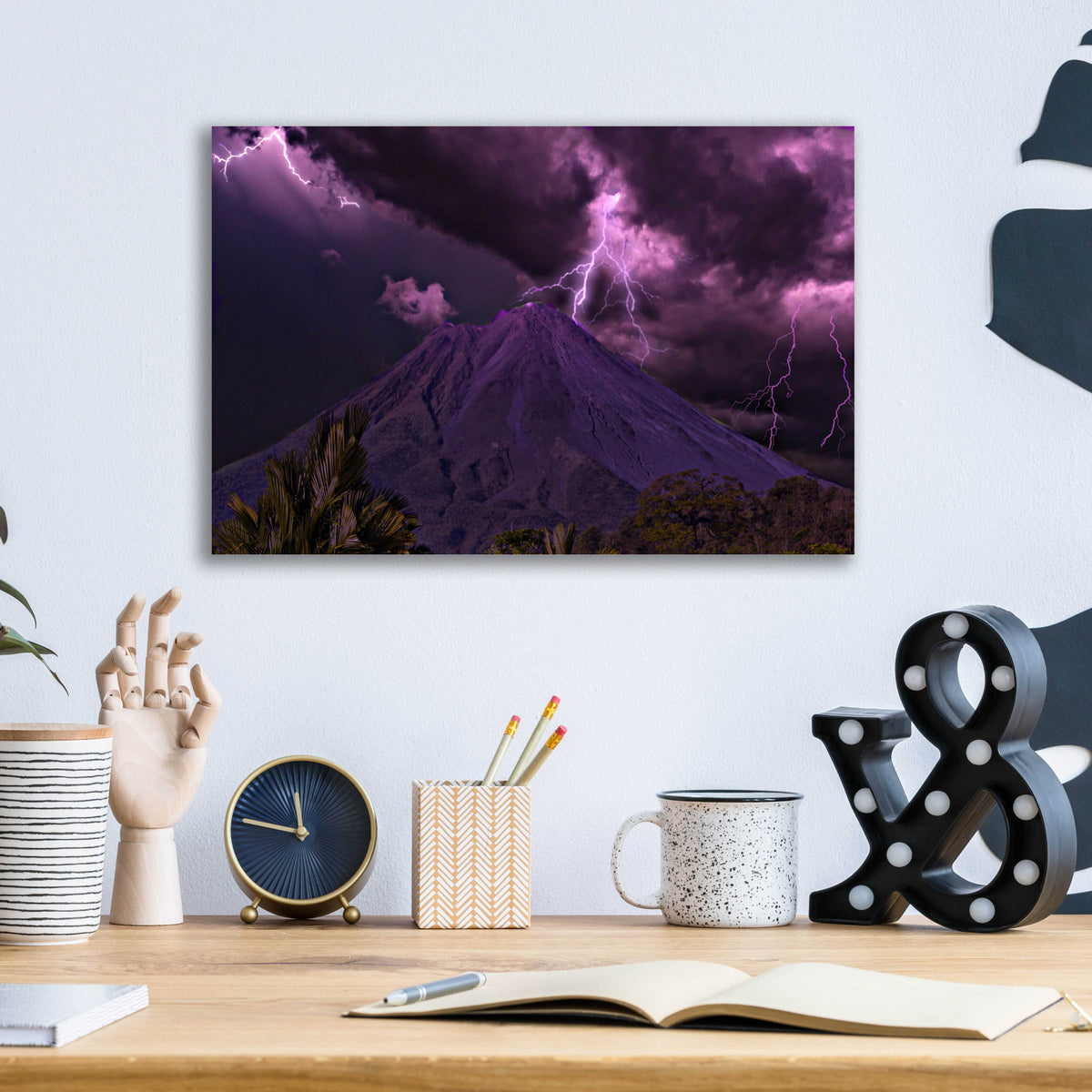 Epic Art 'Lilac Volcano' by Unknown Artist, Acrylic Glass Wall Art,16x12