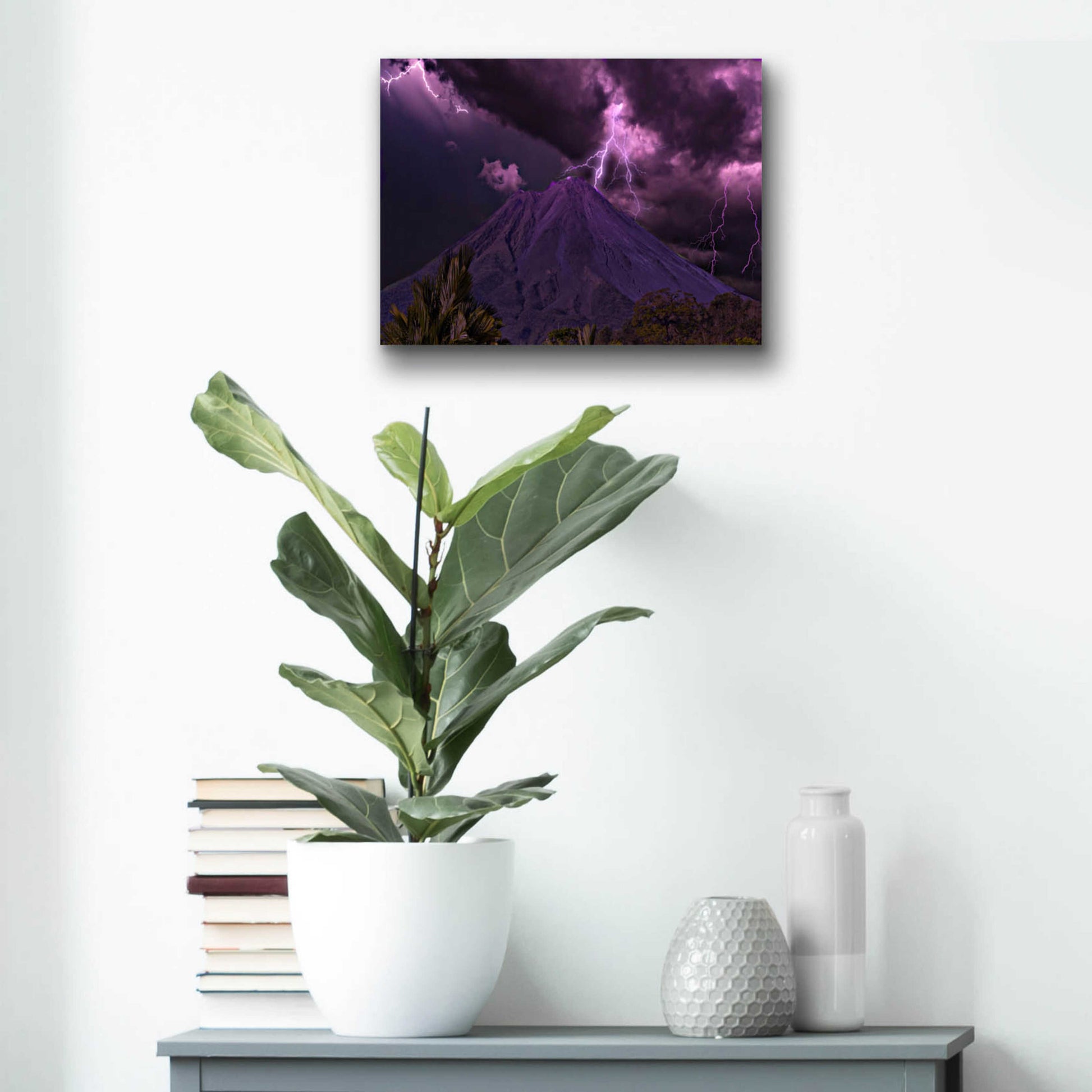 Epic Art 'Lilac Volcano' by Unknown Artist, Acrylic Glass Wall Art,16x12