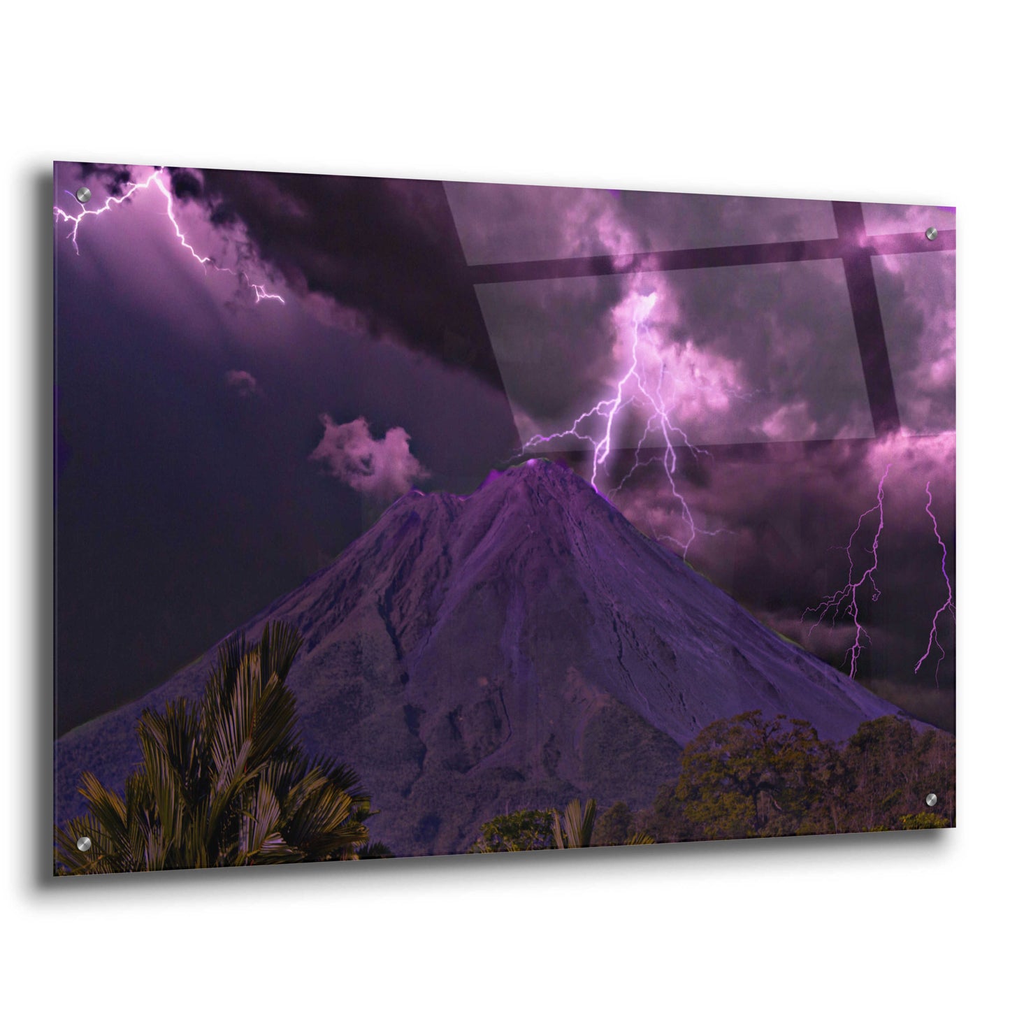 Epic Art 'Lilac Volcano' by Unknown Artist, Acrylic Glass Wall Art,36x24