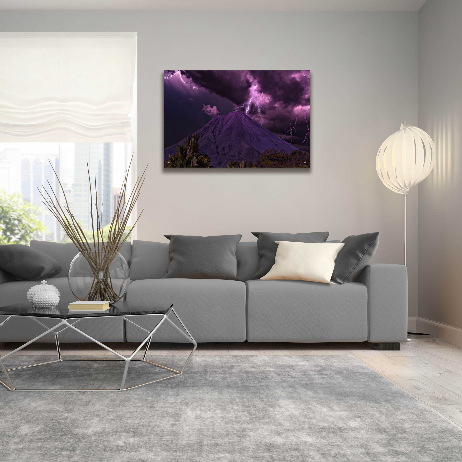 Epic Art 'Lilac Volcano' by Unknown Artist, Acrylic Glass Wall Art,36x24