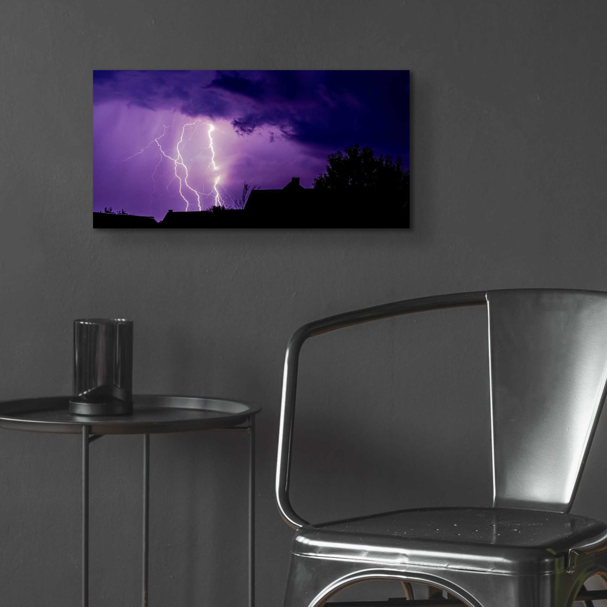 Epic Art 'Amethyst Lightning' by Unknown Artist, Acrylic Glass Wall Art,24x12