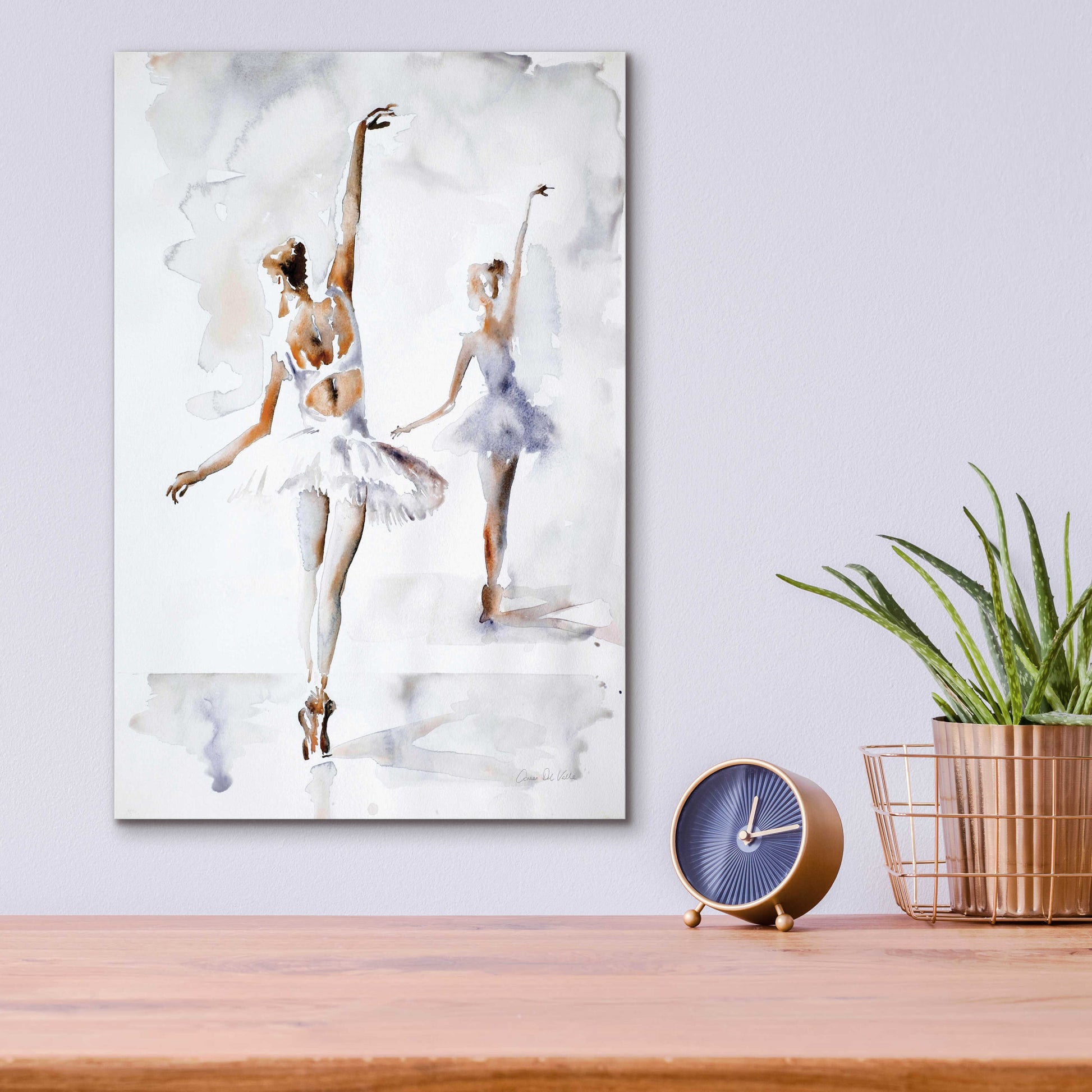 Epic Art 'Ballerina In Blue' by Aimee Del Valle, Acrylic Glass Wall Art,12x16