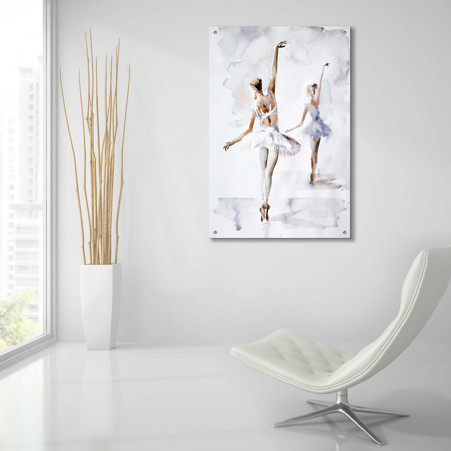 Epic Art 'Ballerina In Blue' by Aimee Del Valle, Acrylic Glass Wall Art,24x36