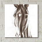 Le Cheval Noir Brown by Alan Majchrowicz - 12x12 acrylic wall art in a room