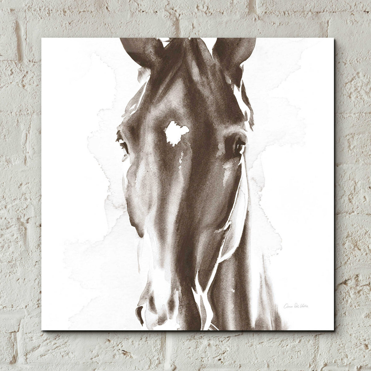 Le Cheval Noir Brown by Alan Majchrowicz - 12x12 acrylic wall art in a room