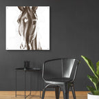 Le Cheval Noir Brown by Alan Majchrowicz - 36x36 acrylic wall art in a room