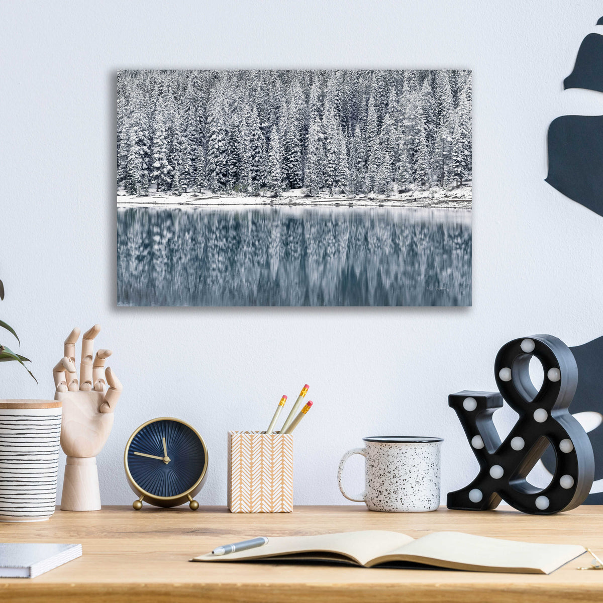 Winter Reflections by Alan Majchrowicz - 16x12 acrylic wall art in a room