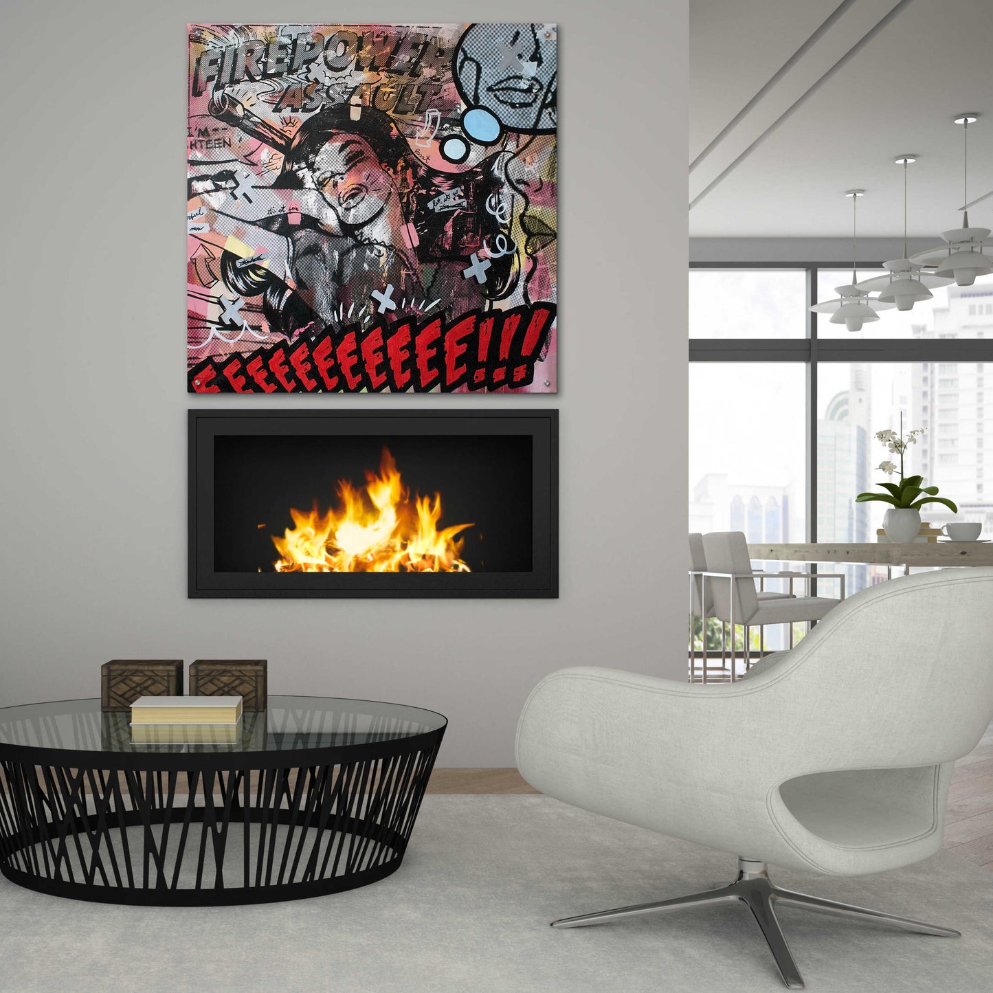 Epic Art 'Firepower Assault' by Dan Monteavaro, Acrylic Glass Wall Art,36x36