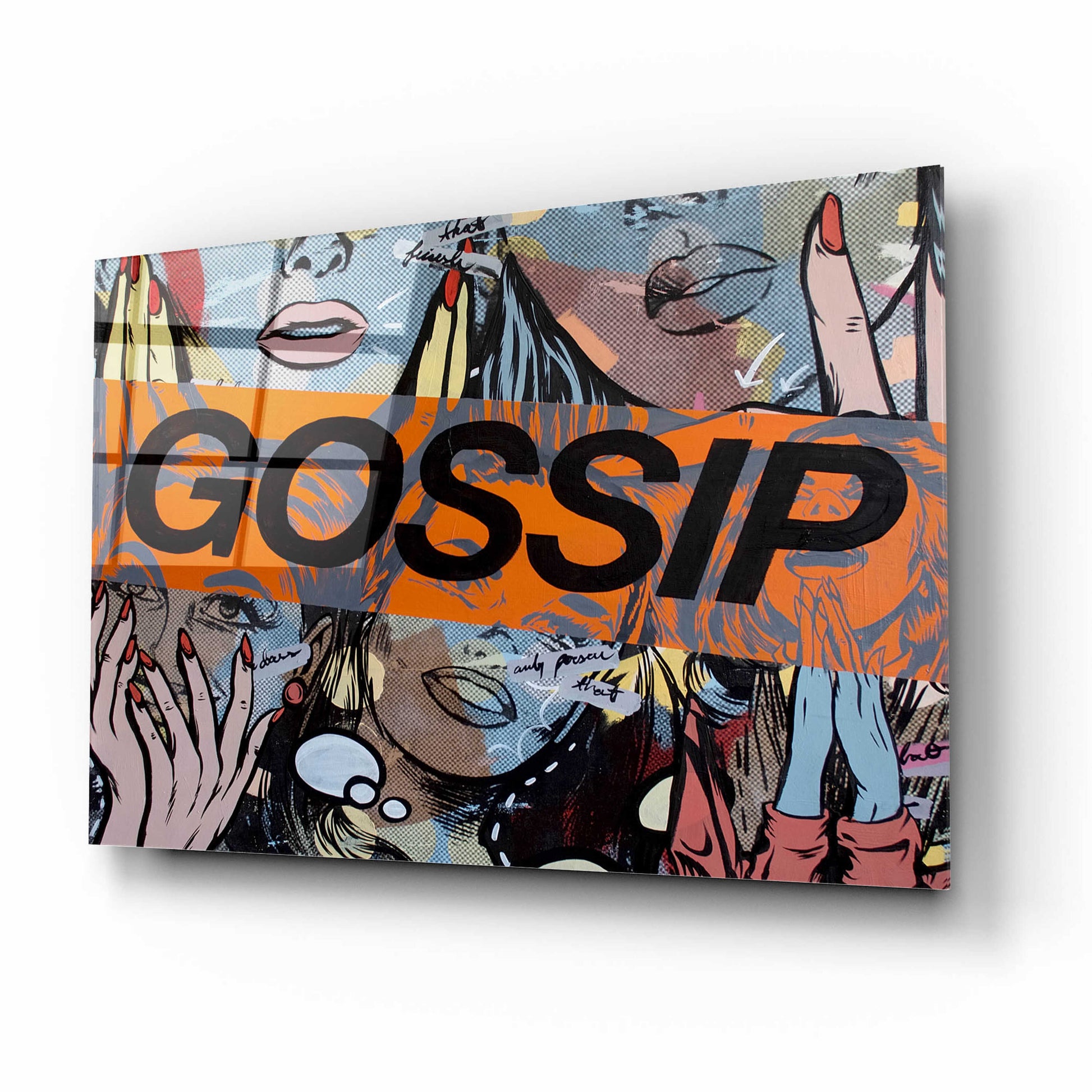 Epic Art 'Gossiping' by Dan Monteavaro, Acrylic Glass Wall Art,16x12