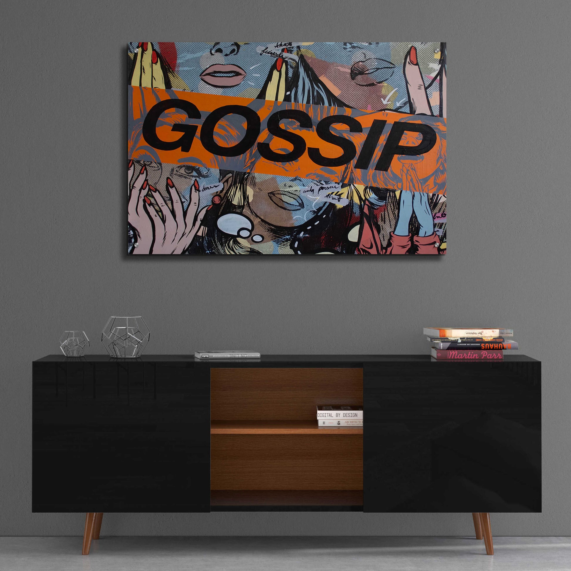 Epic Art 'Gossiping' by Dan Monteavaro, Acrylic Glass Wall Art,36x24