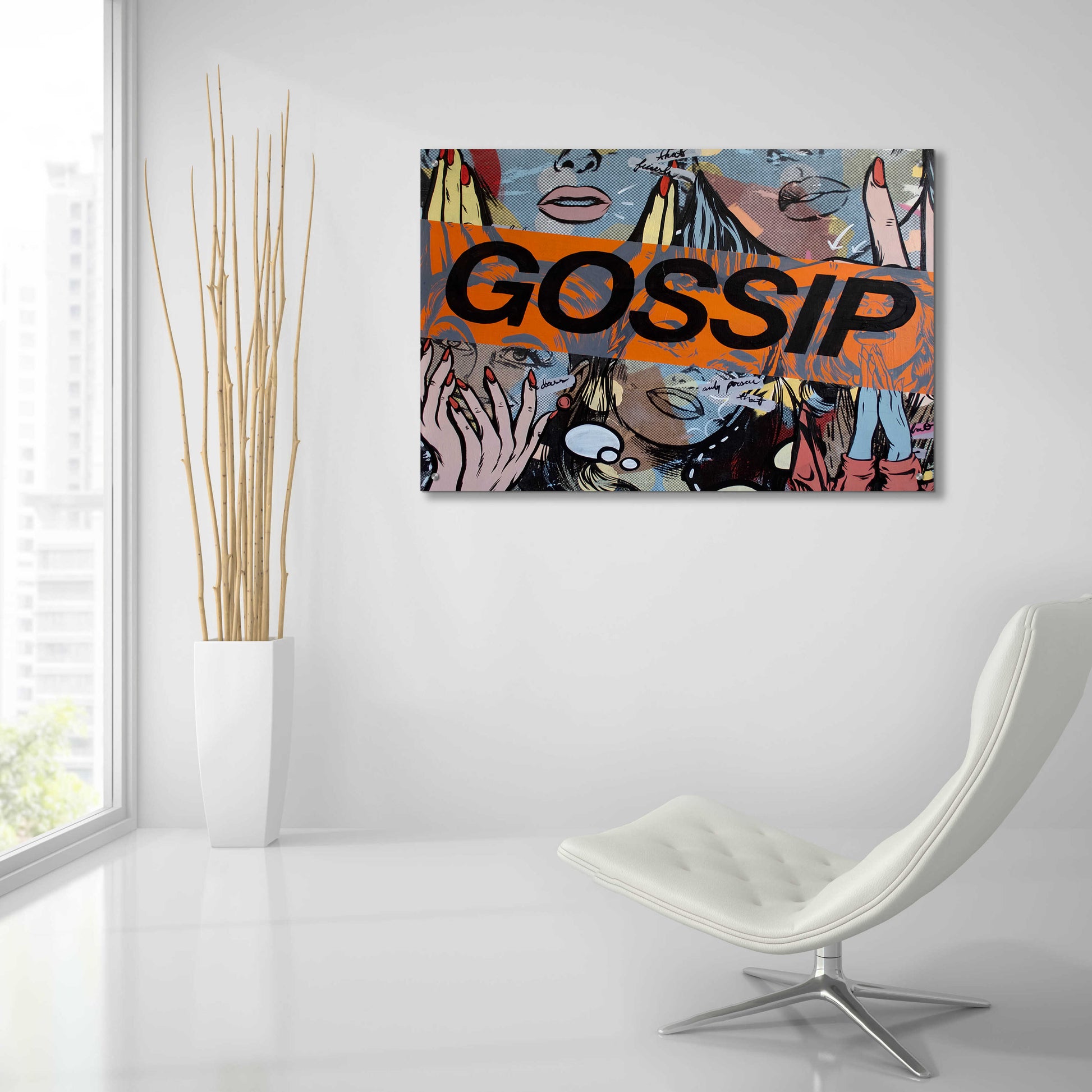 Epic Art 'Gossiping' by Dan Monteavaro, Acrylic Glass Wall Art,36x24