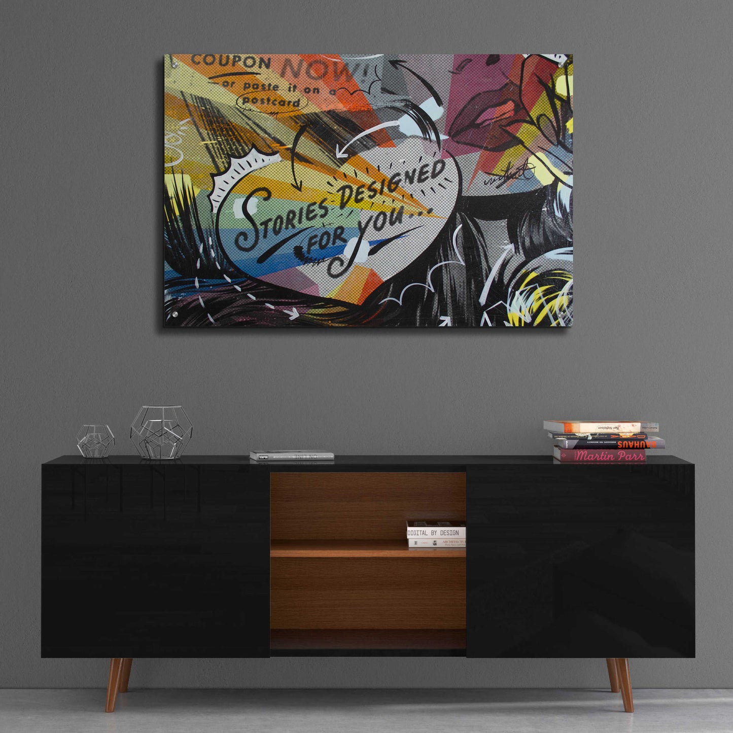 Epic Art 'Coupon Stories' by Dan Monteavaro, Acrylic Glass Wall Art,36x24