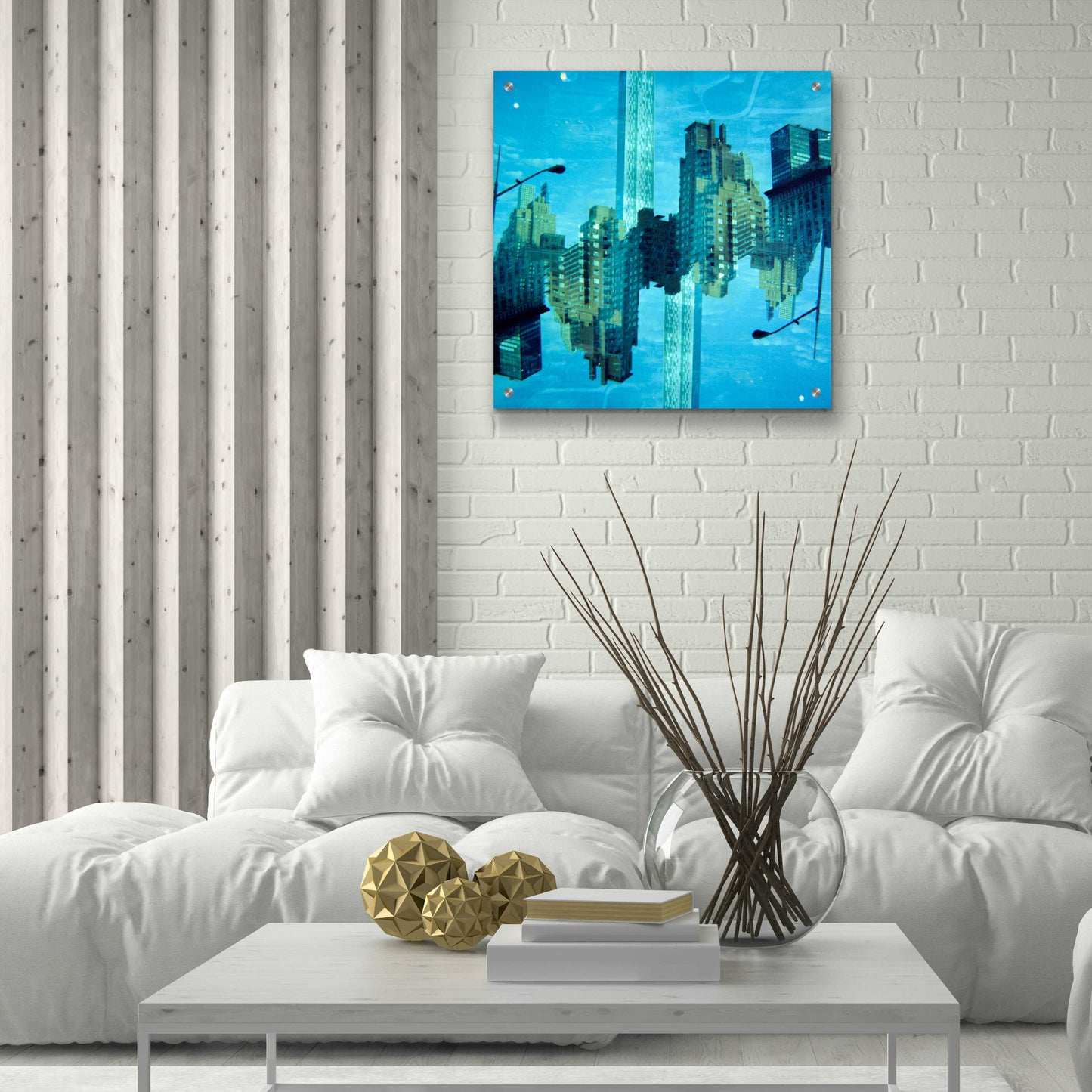 Epic Art ' New York Squared 15' by Robin Vandenabeele, Acrylic Glass Wall Art,24x24