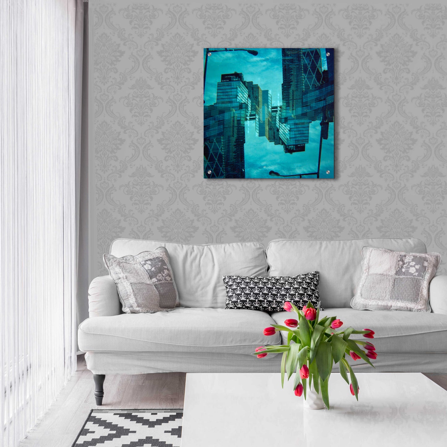 Epic Art ' New York Squared 13' by Robin Vandenabeele, Acrylic Glass Wall Art,24x24