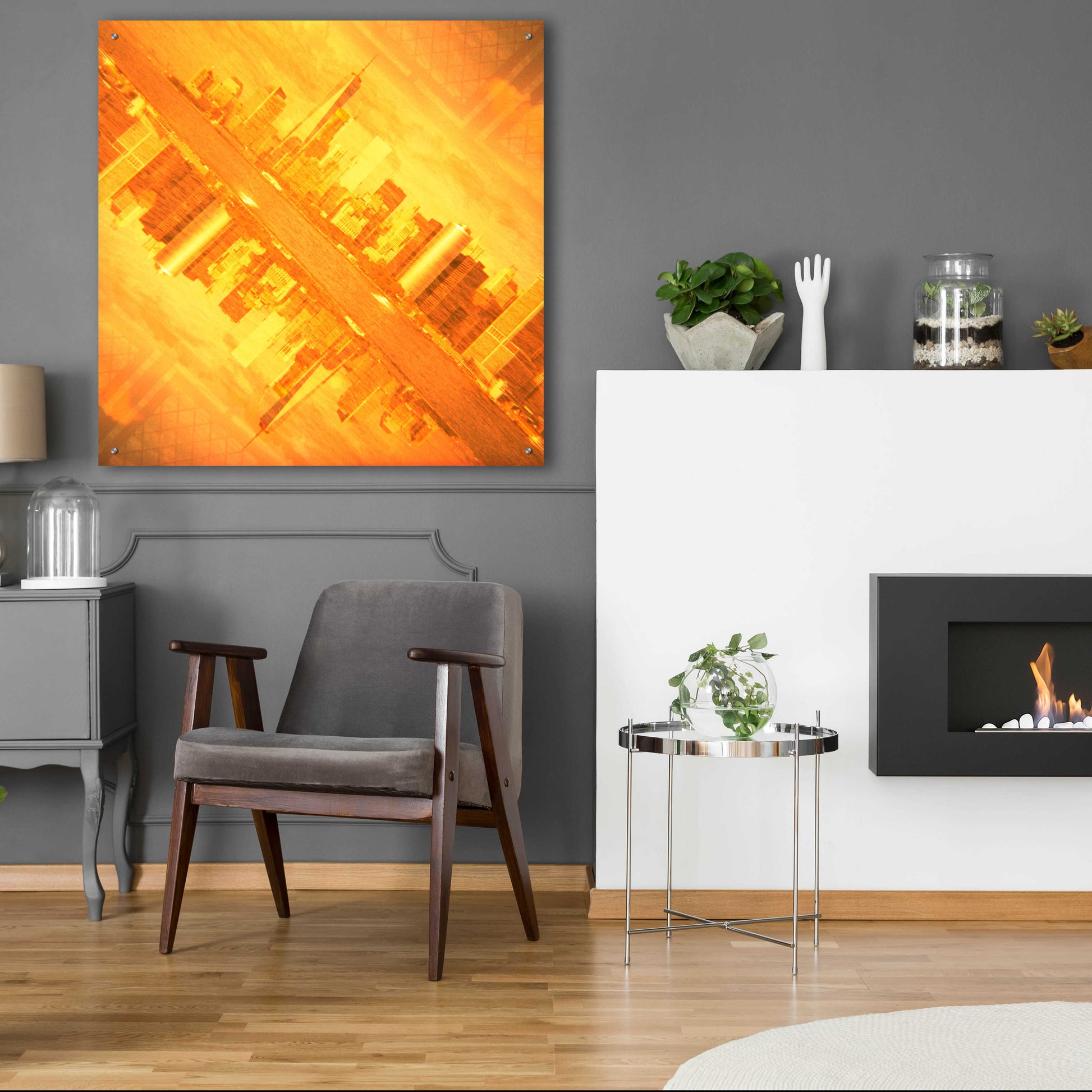 Epic Art ' New York Squared 7' by Robin Vandenabeele, Acrylic Glass Wall Art,36x36