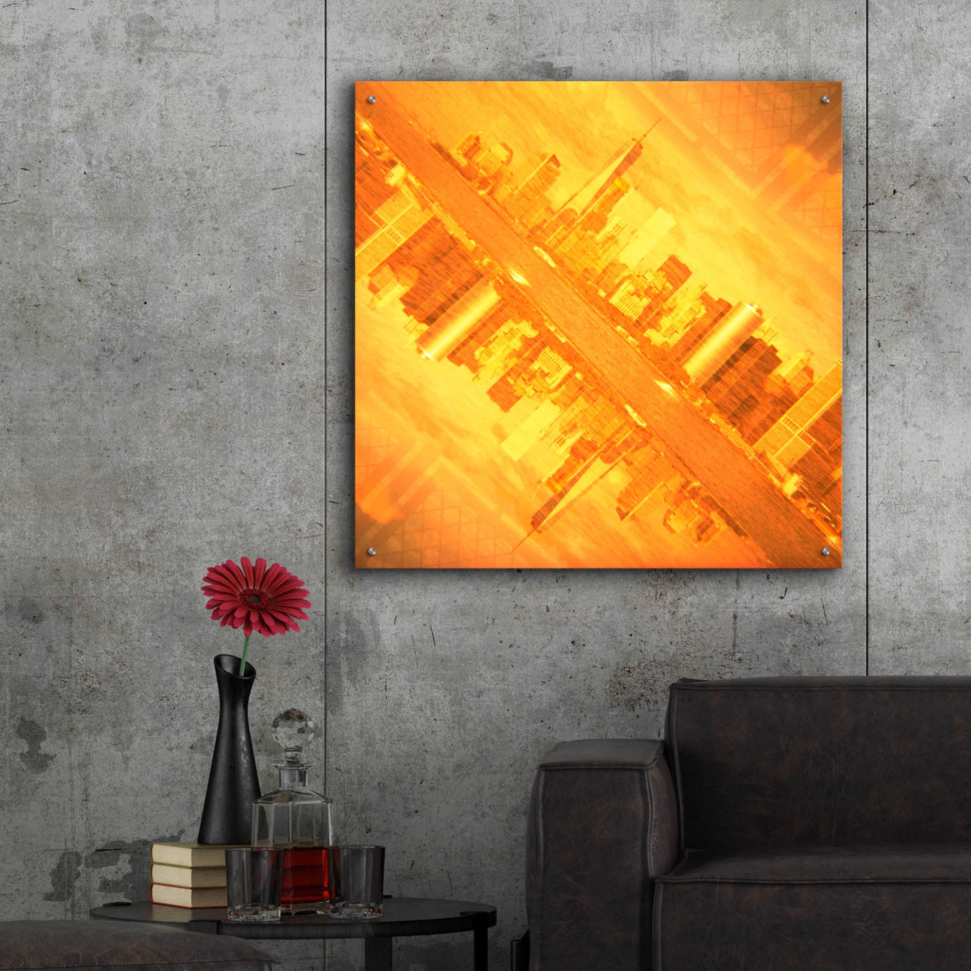 Epic Art ' New York Squared 7' by Robin Vandenabeele, Acrylic Glass Wall Art,36x36