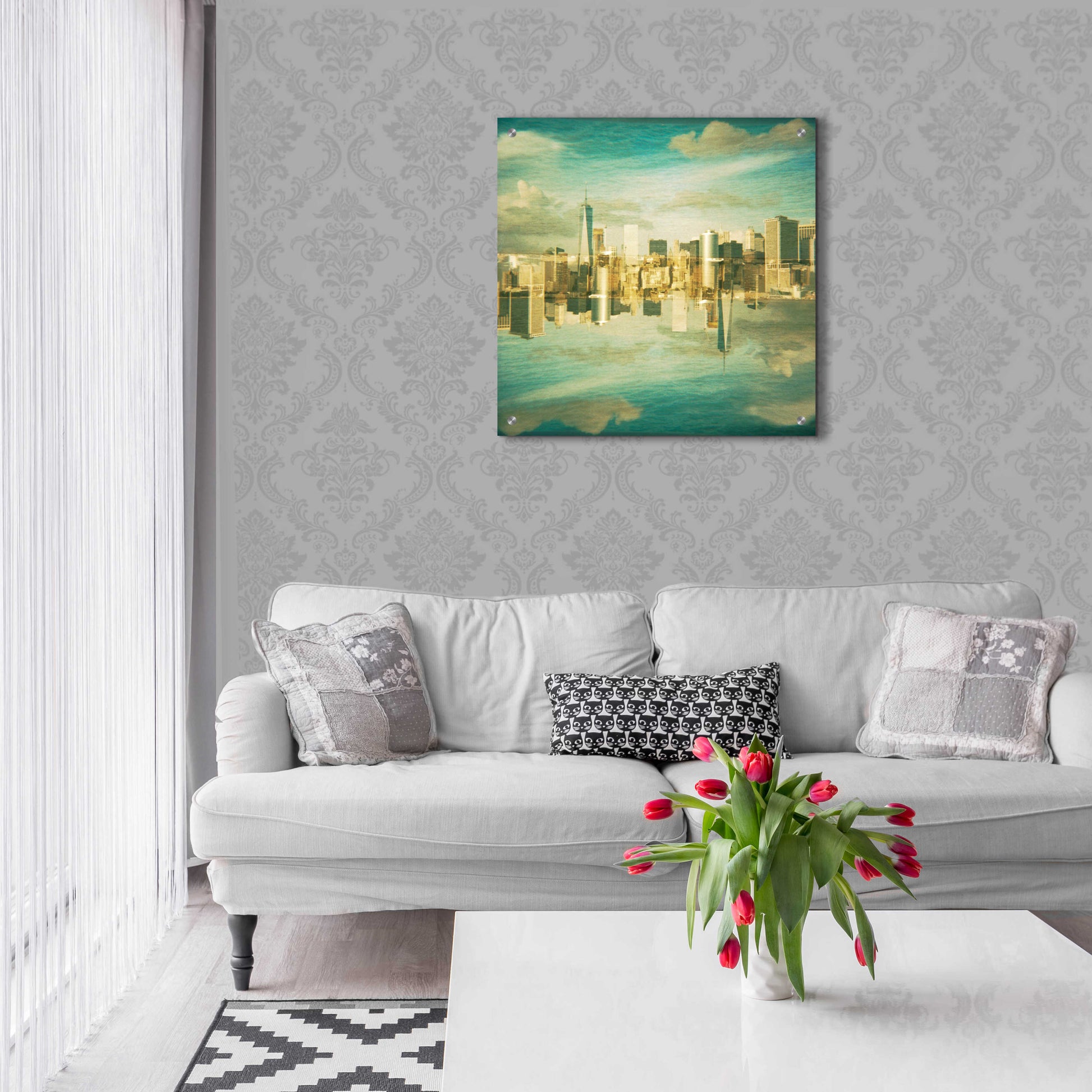 Epic Art ' New York Squared 6' by Robin Vandenabeele, Acrylic Glass Wall Art,24x24