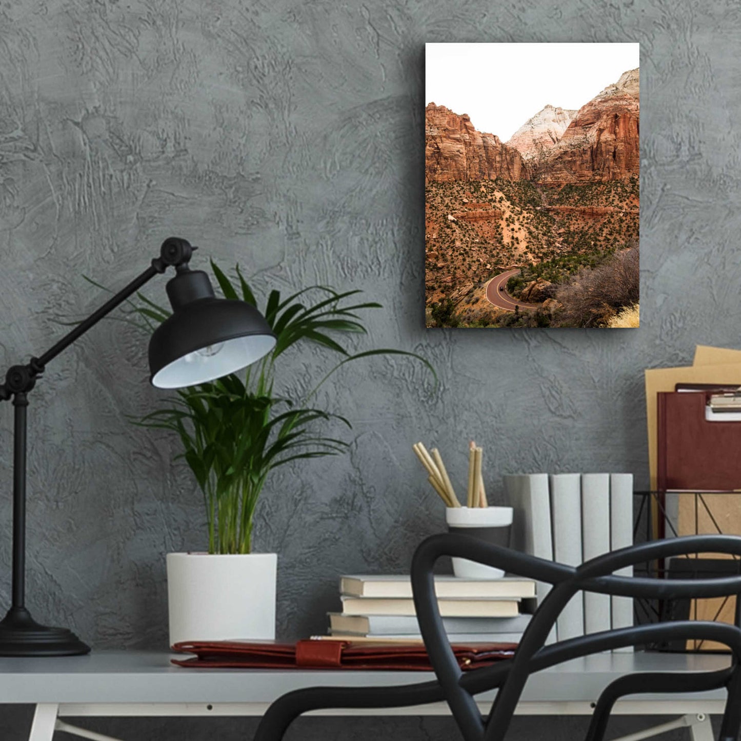 Epic Art ' Car In Zion National Park' by Robin Vandenabeele, Acrylic Glass Wall Art,12x16