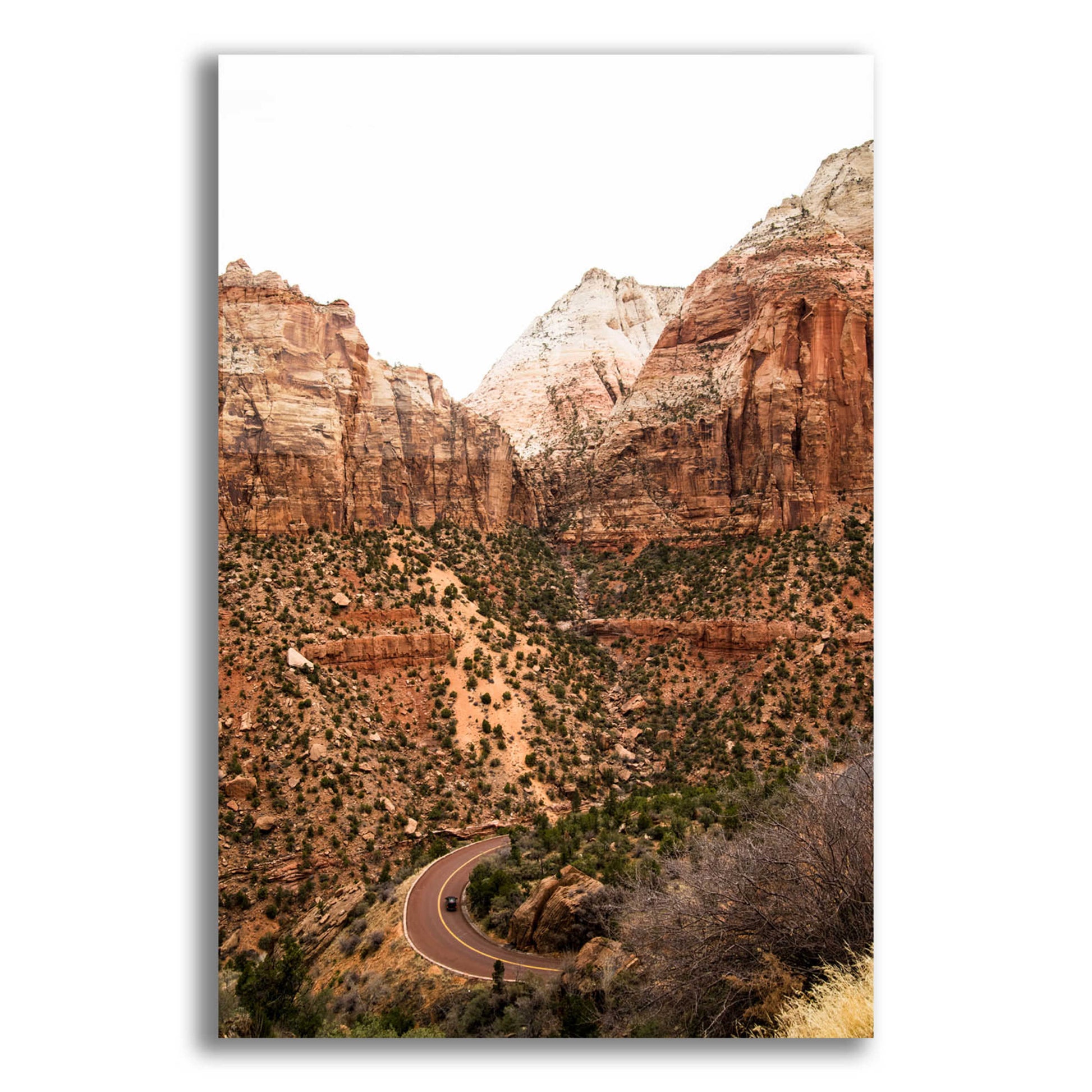 Epic Art ' Car In Zion National Park' by Robin Vandenabeele, Acrylic Glass Wall Art,16x24