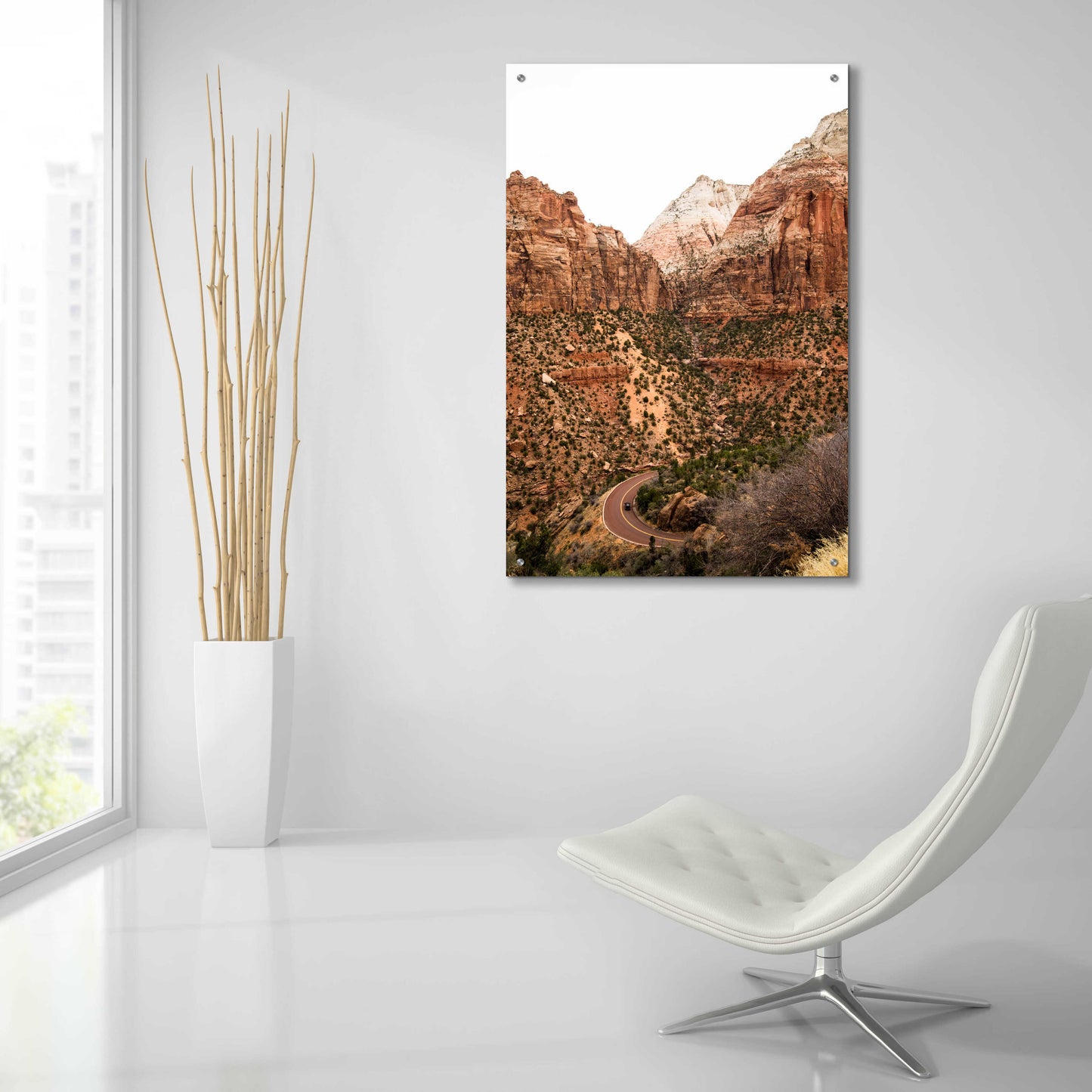 Epic Art ' Car In Zion National Park' by Robin Vandenabeele, Acrylic Glass Wall Art,24x36