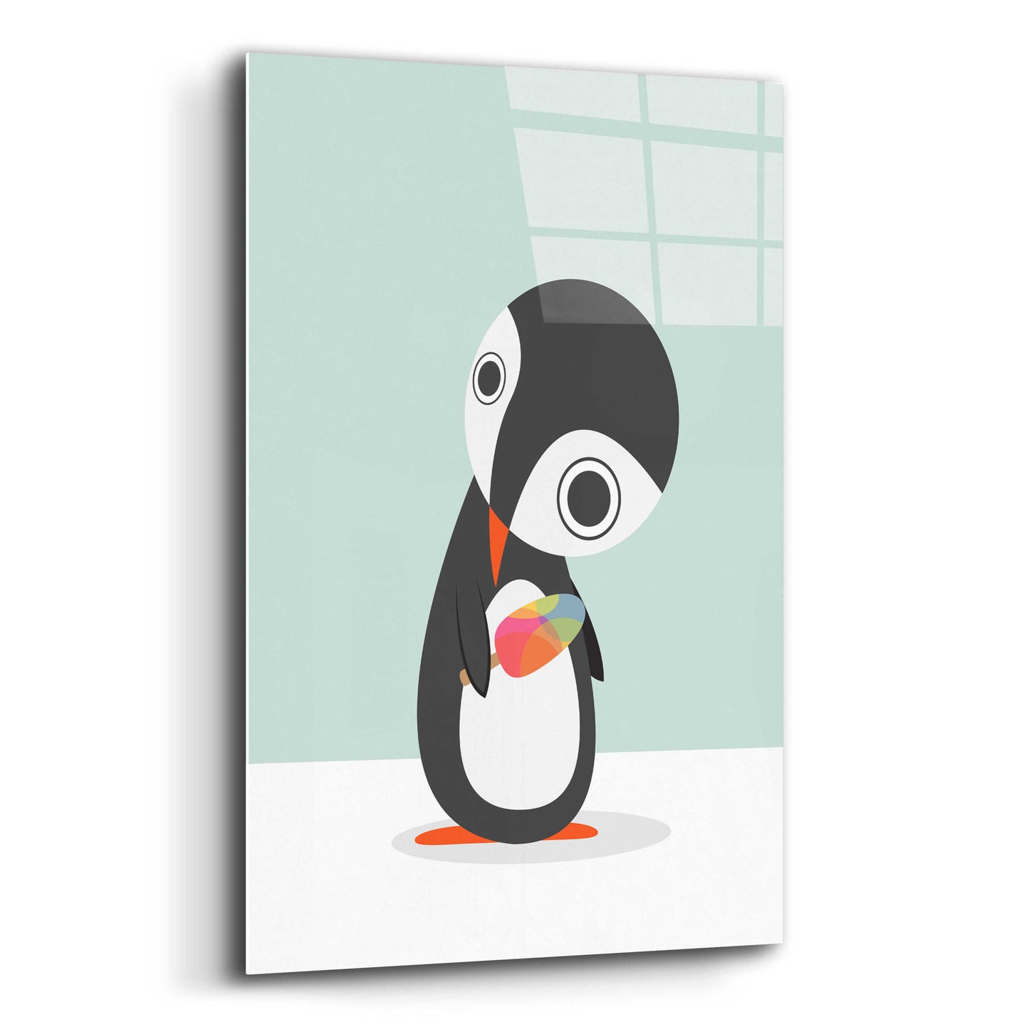 Epic Art 'Pingu Loves Ice Cream' by Volkan Dalyan, Acrylic Glass Wall Art,16x24