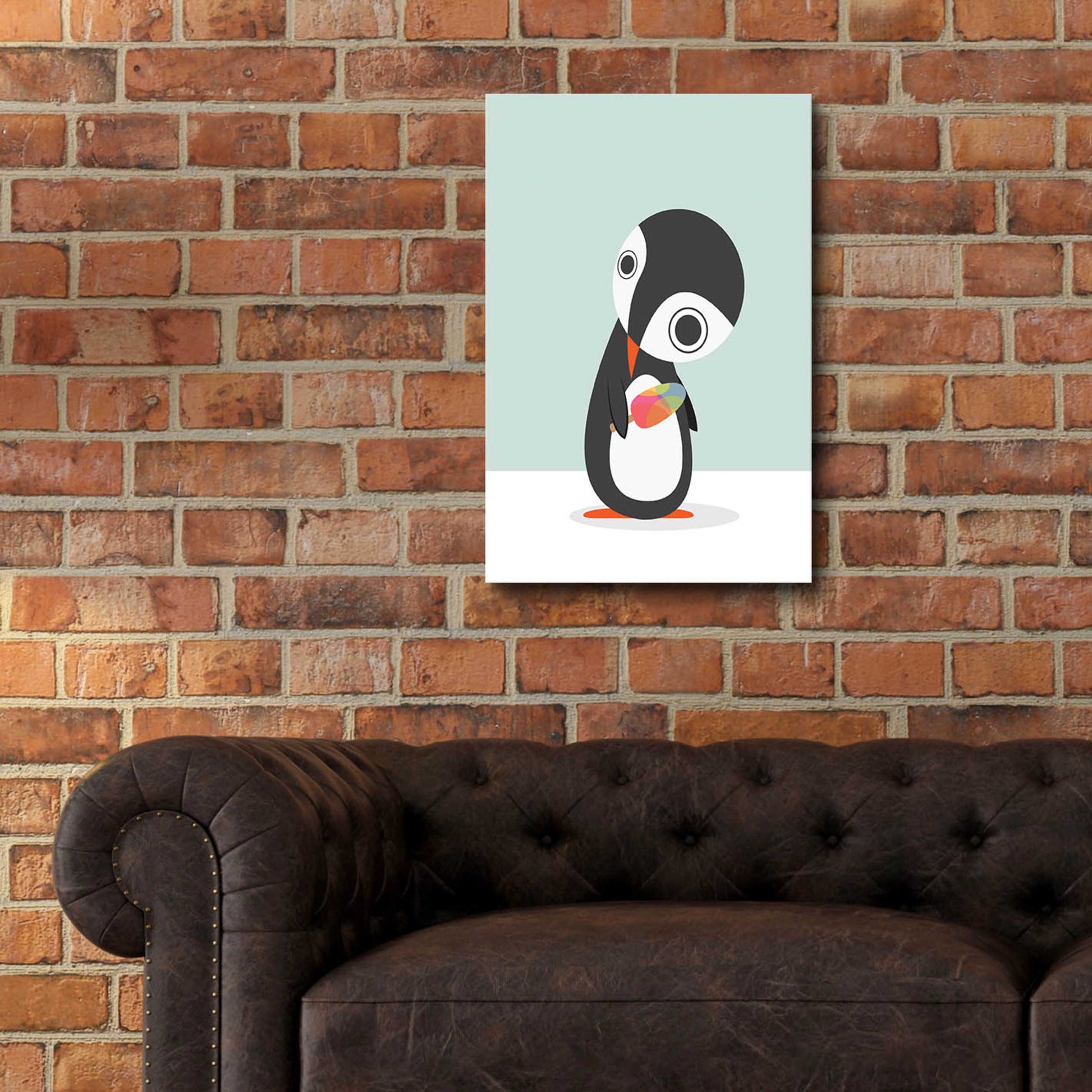 Epic Art 'Pingu Loves Ice Cream' by Volkan Dalyan, Acrylic Glass Wall Art,16x24