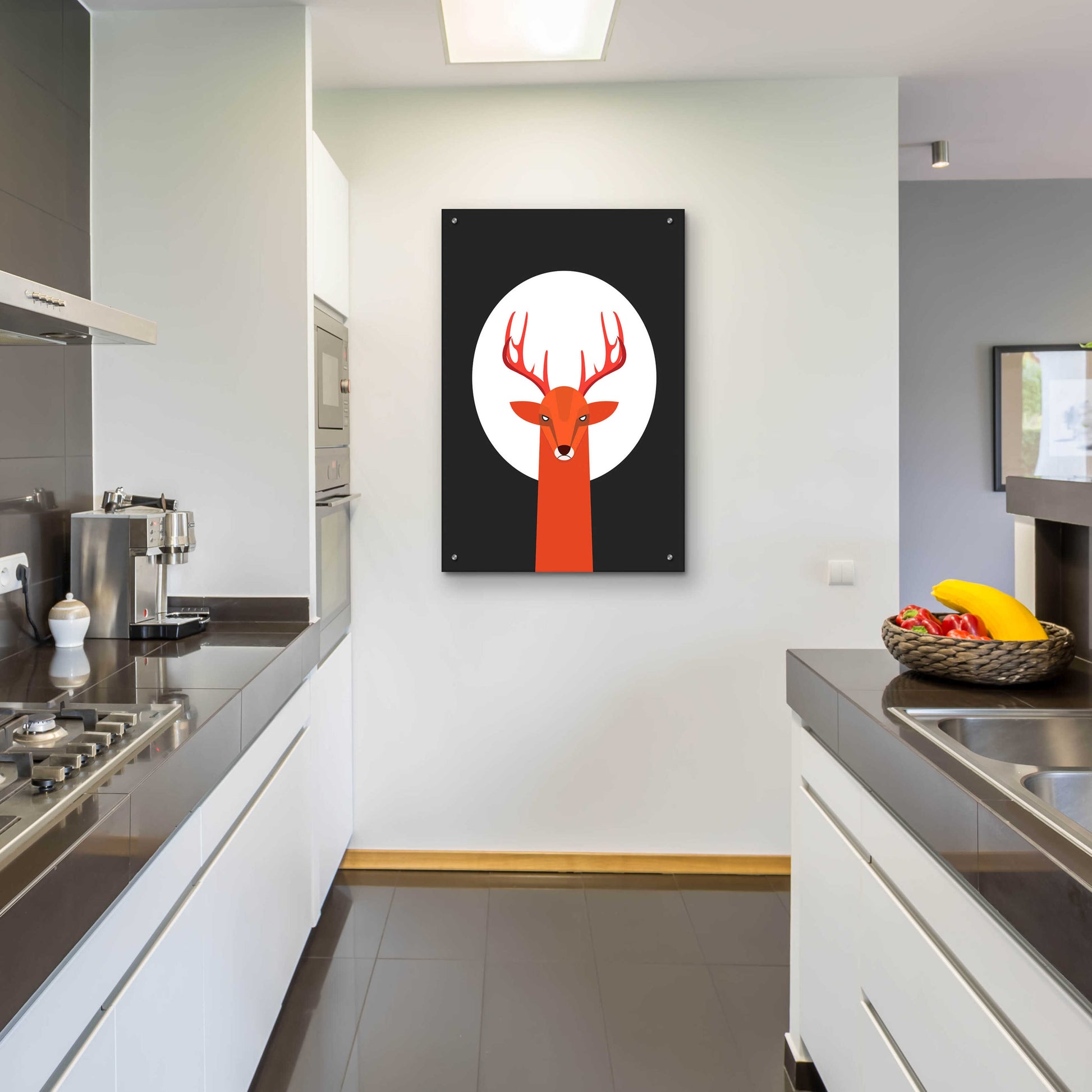 Epic Art 'Deer & Moon' by Volkan Dalyan, Acrylic Glass Wall Art,24x36