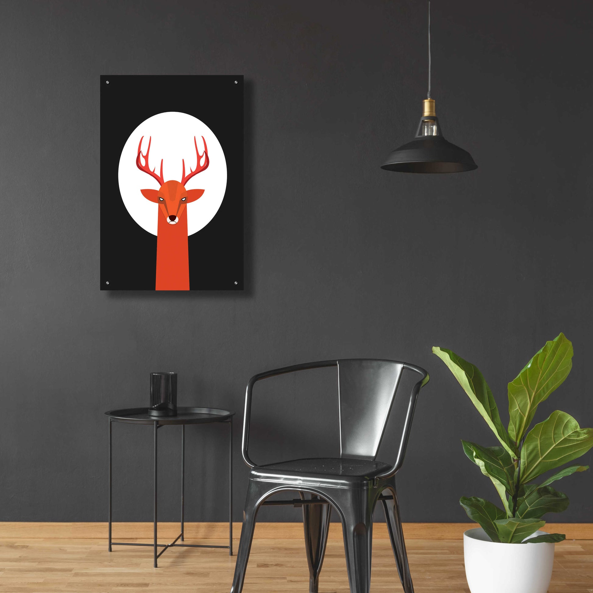 Epic Art 'Deer & Moon' by Volkan Dalyan, Acrylic Glass Wall Art,24x36