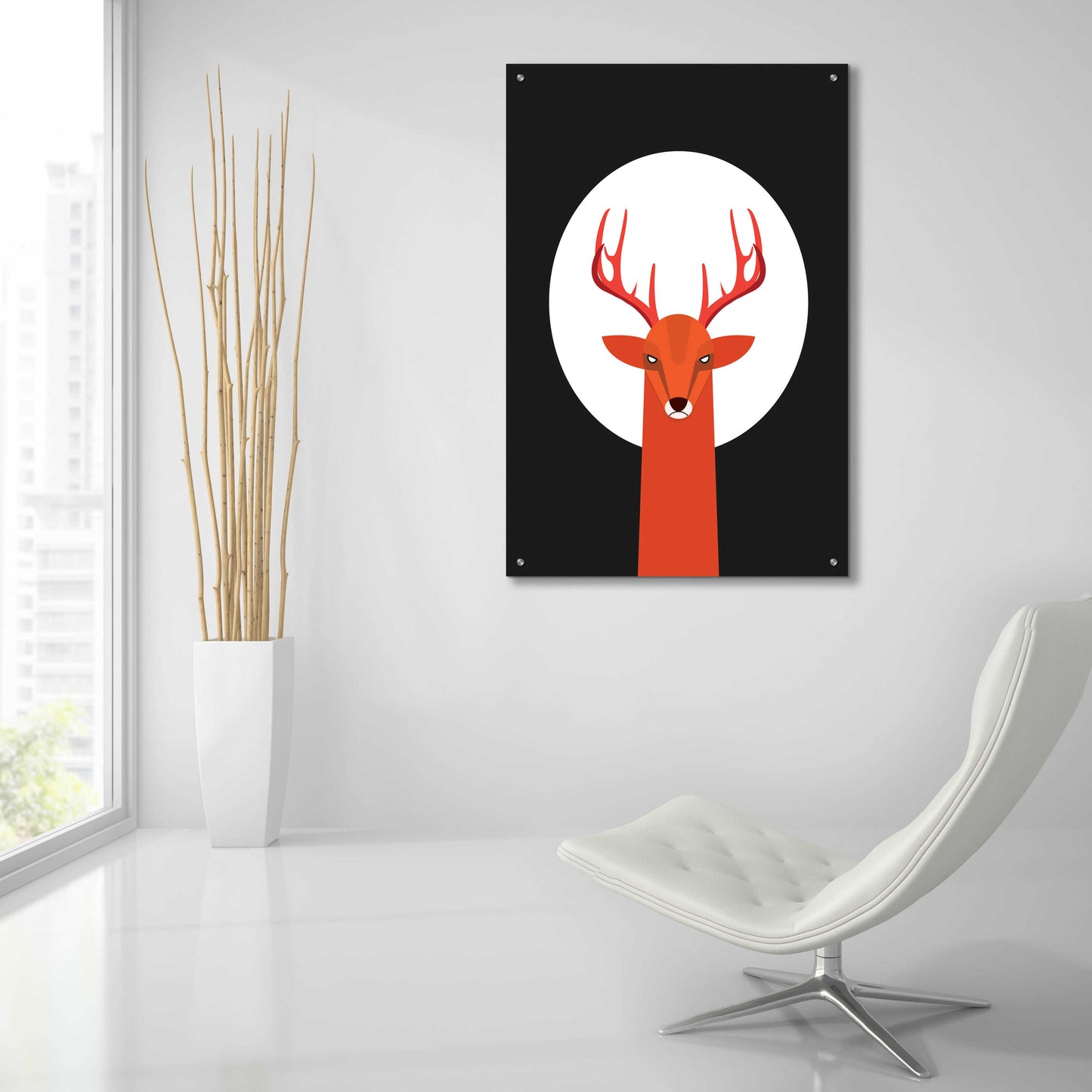 Epic Art 'Deer & Moon' by Volkan Dalyan, Acrylic Glass Wall Art,24x36